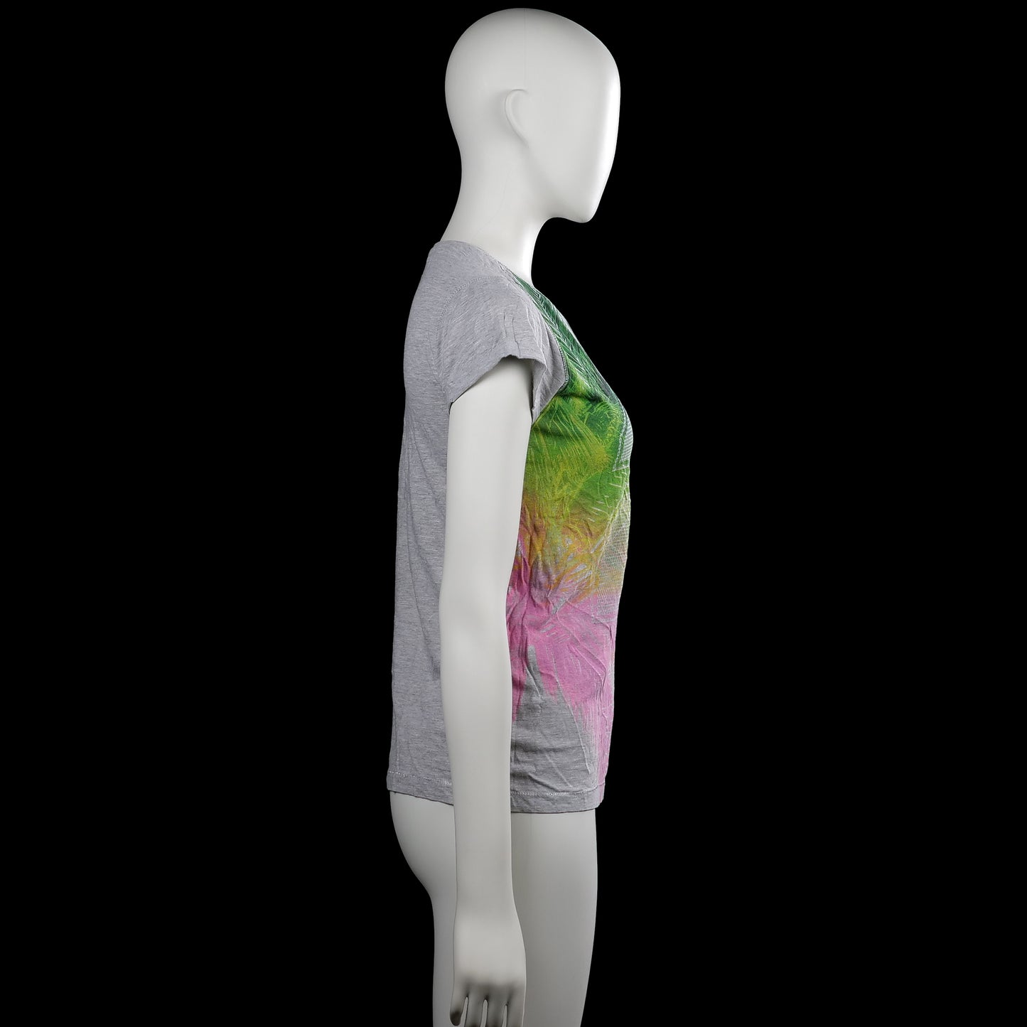 T-shirt - Light Gray & Forest Green - Size S