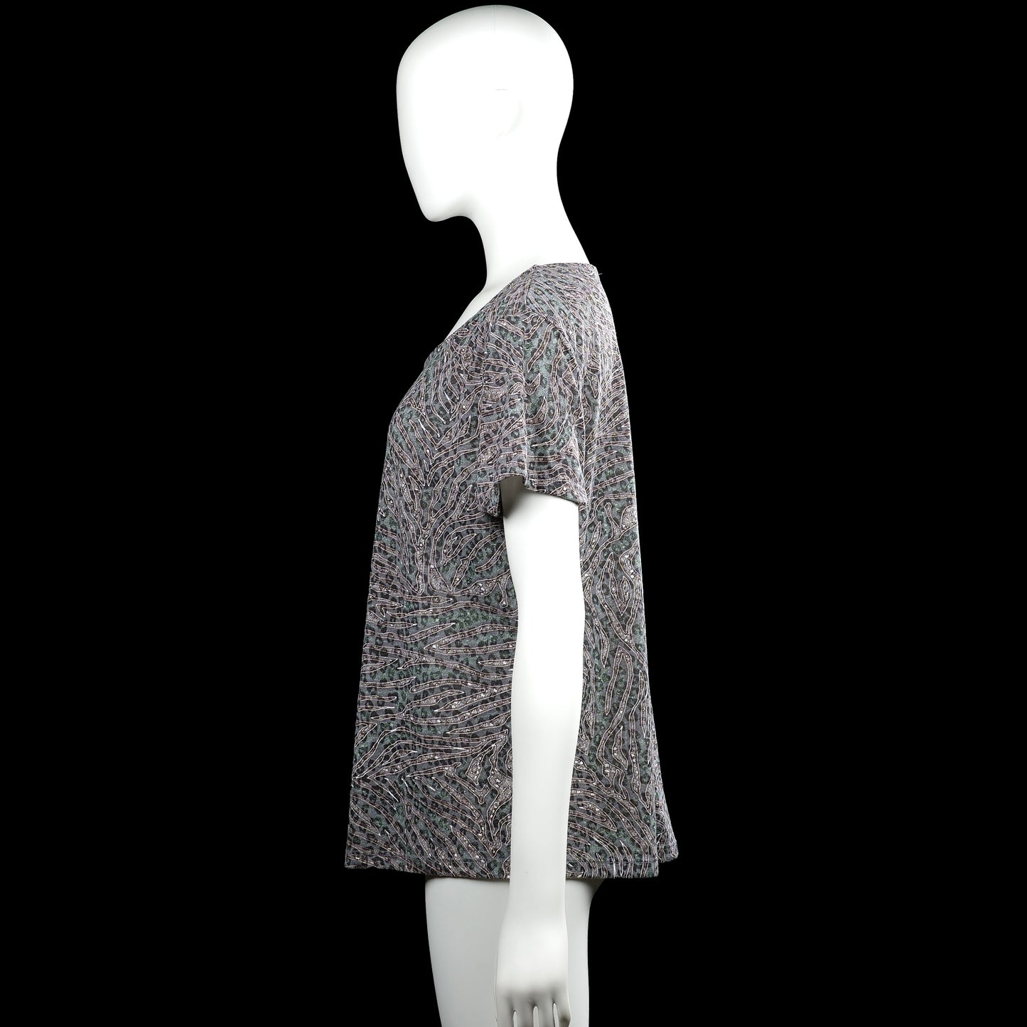 T-shirt - Gray & Forest Green - Size XL