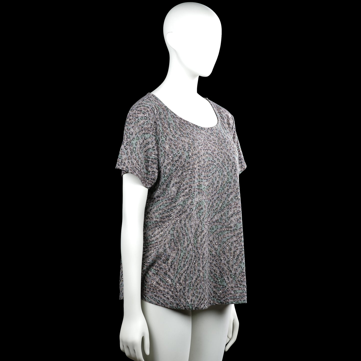 T-shirt - Gray & Forest Green - Size XL