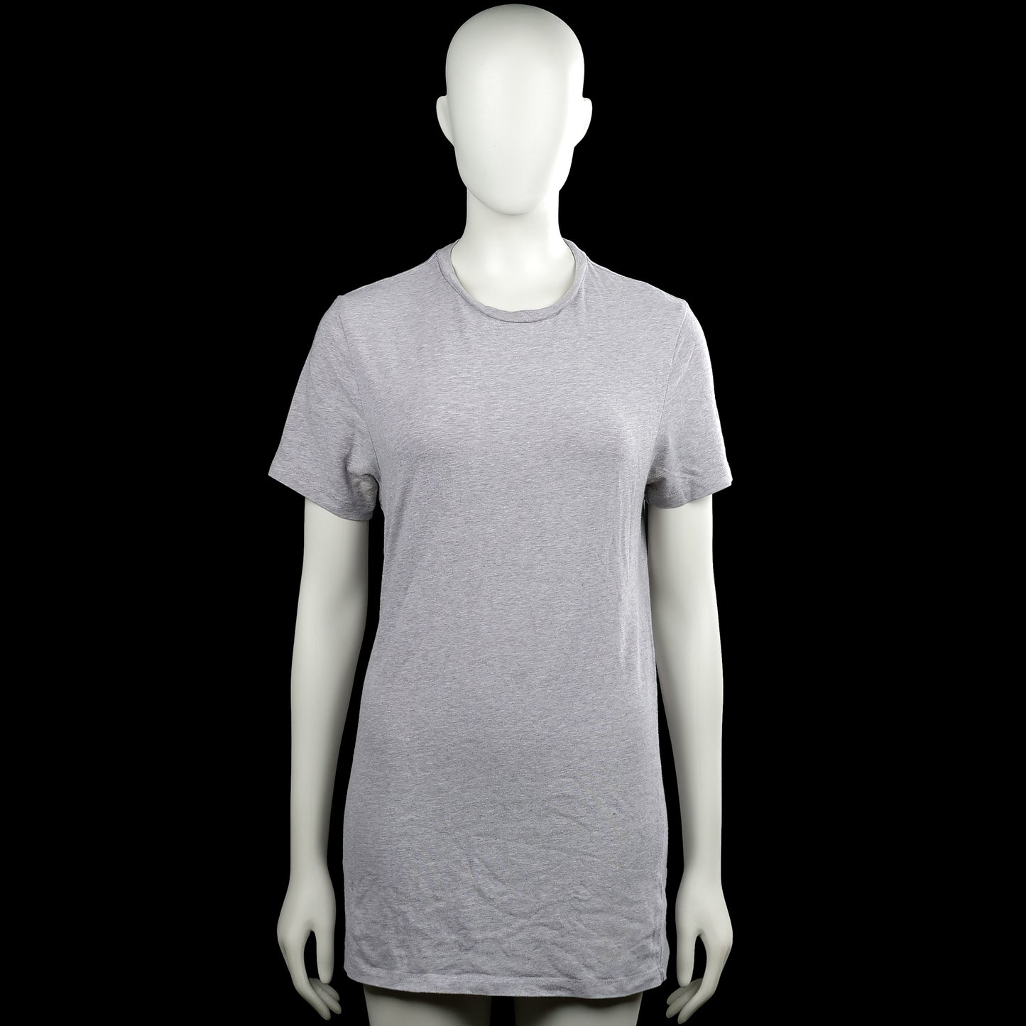 Asos - T-shirt - Light Gray - Size S - Light gray solid top with a round neckline and short sleeves. Straight hem with plain cuffs and no visible closures.