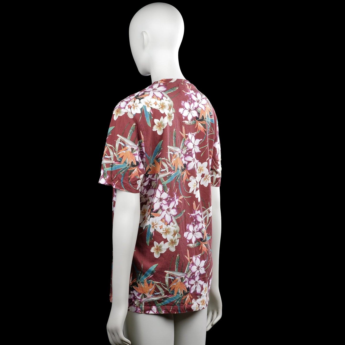 T-shirt - Burgundy & White - Size M