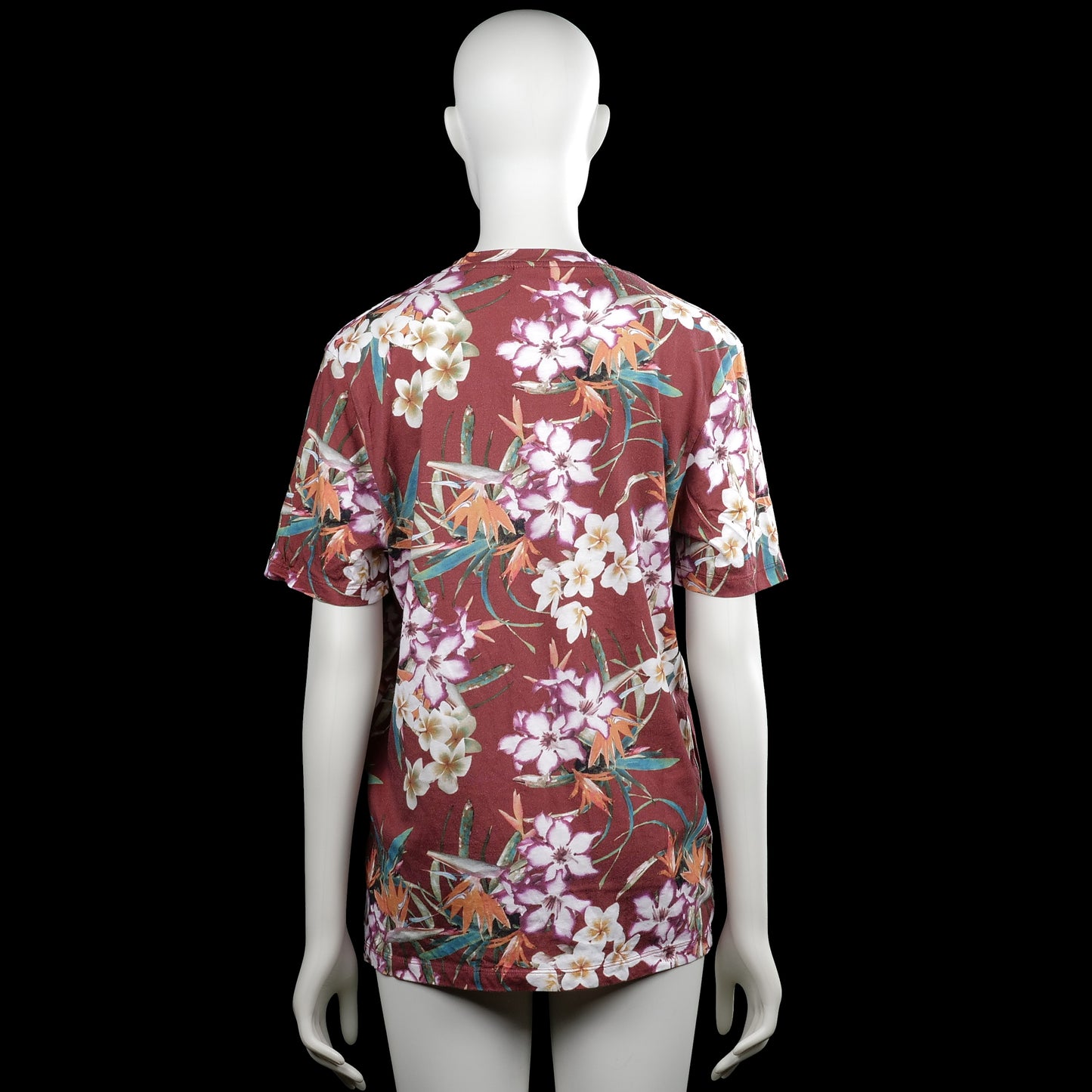 T-shirt - Burgundy & White - Size M