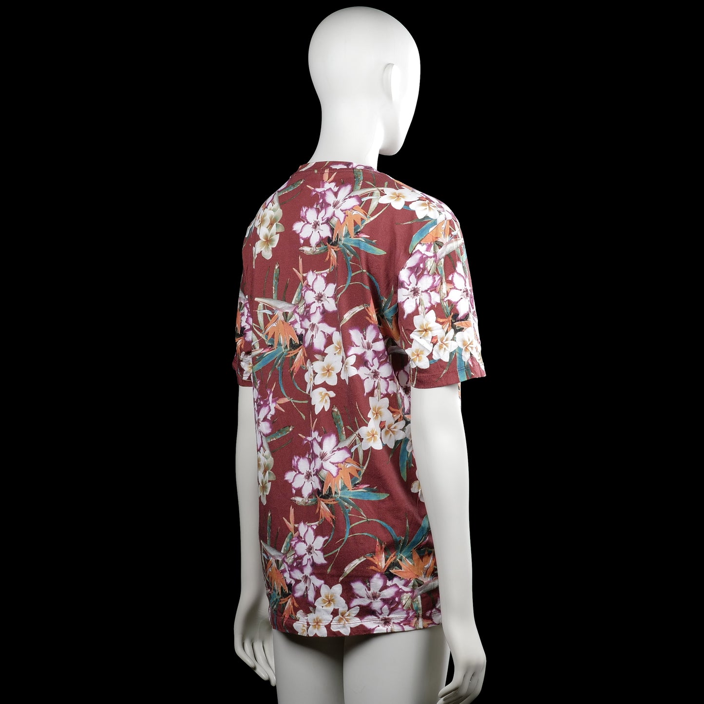 T-shirt - Burgundy & White - Size M