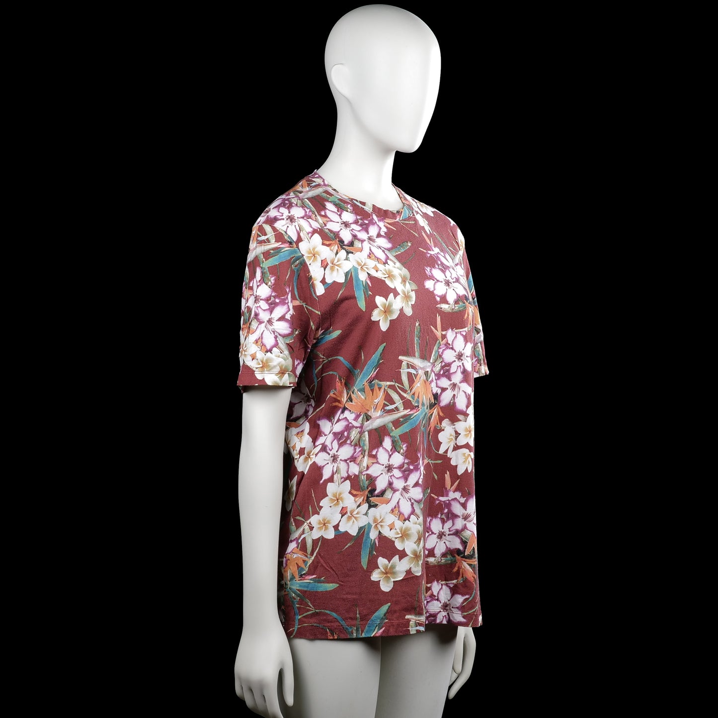 T-shirt - Burgundy & White - Size M