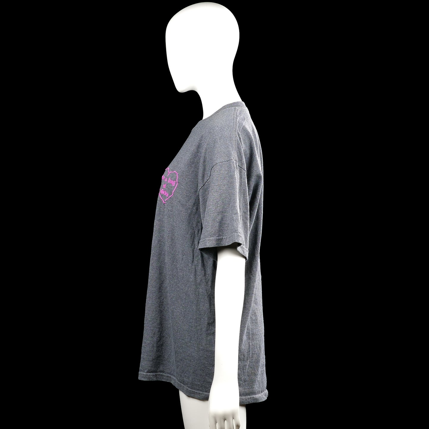 T-shirt - Gray & Pink - Size L