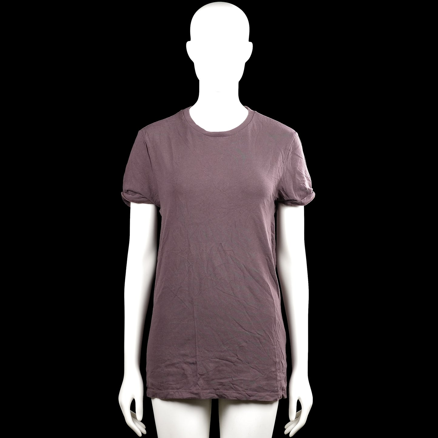 Asos - T-shirt - Purple - Size M - Solid purple top with a round neck and short sleeves with rolled cuffs. Straight hem with no visible closures.