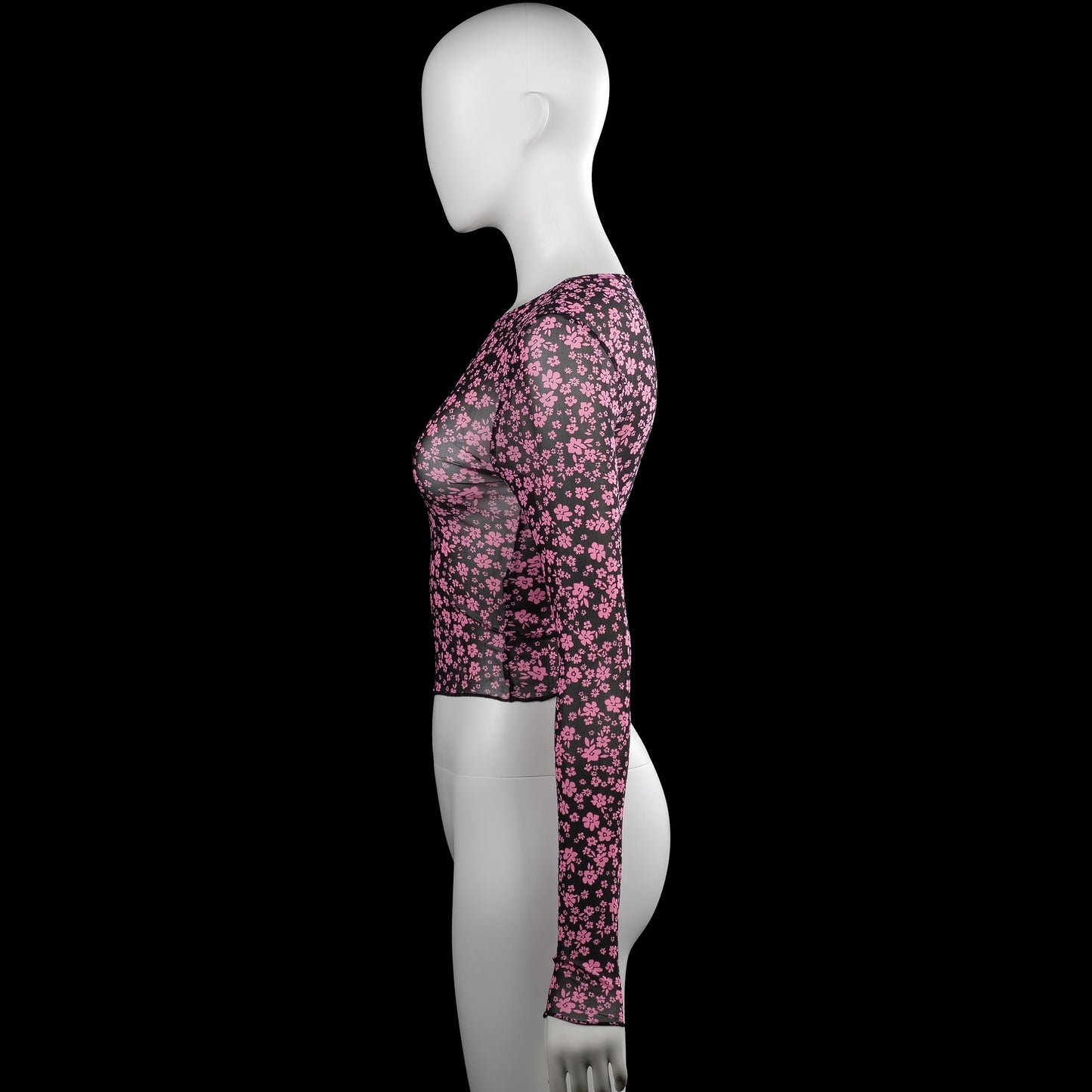 Long-sleeve top - Black & Pink - Size XS