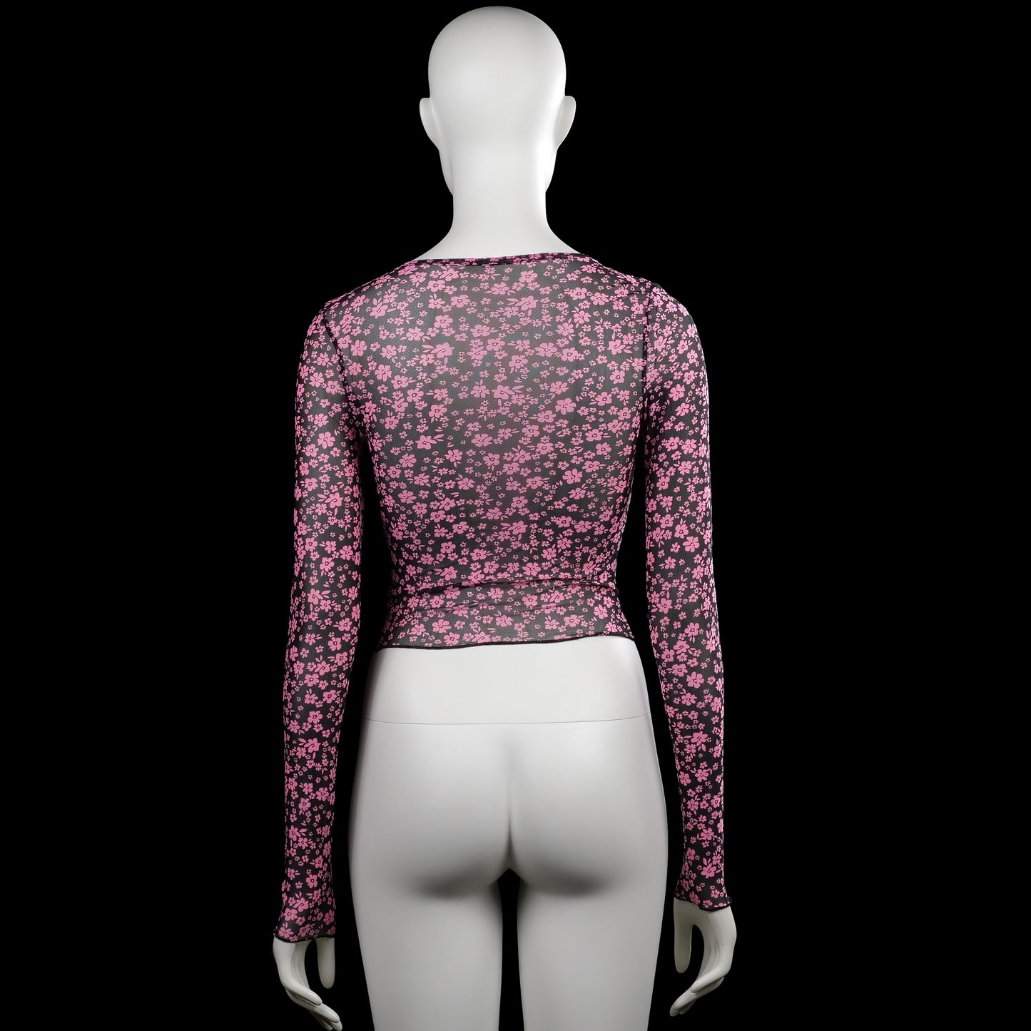 Long-sleeve top - Black & Pink - Size XS