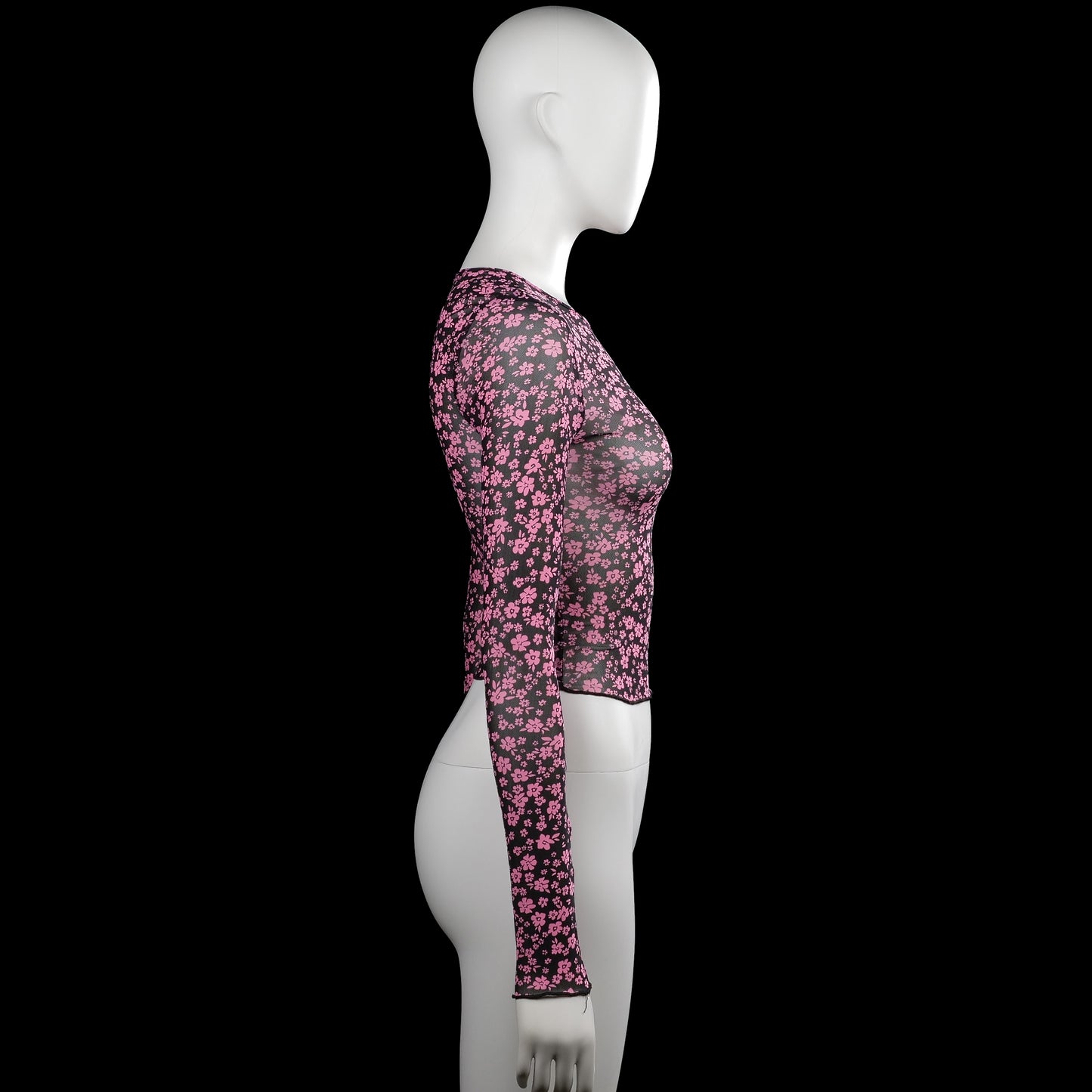 Long-sleeve top - Black & Pink - Size XS