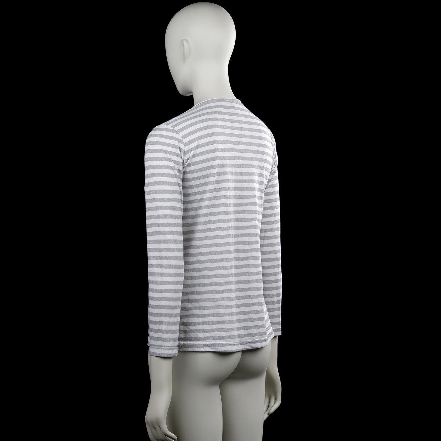 Long-sleeve top - White & Light Gray - Size M