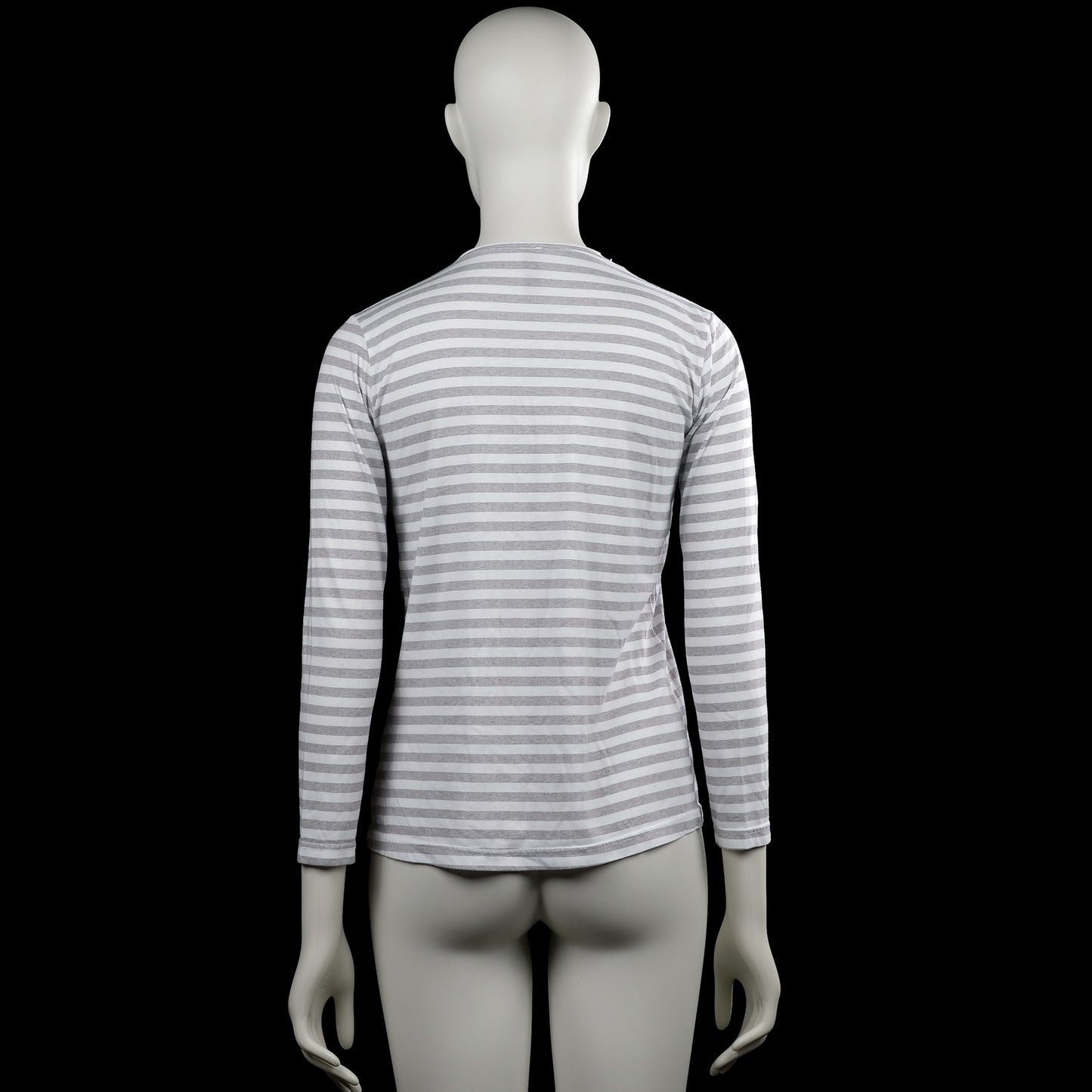 Long-sleeve top - White & Light Gray - Size M