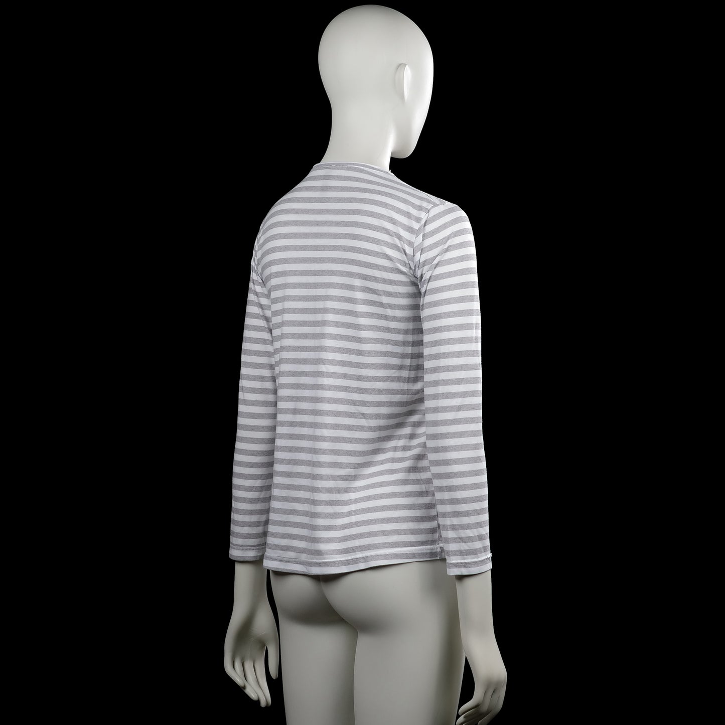 Long-sleeve top - White & Light Gray - Size M