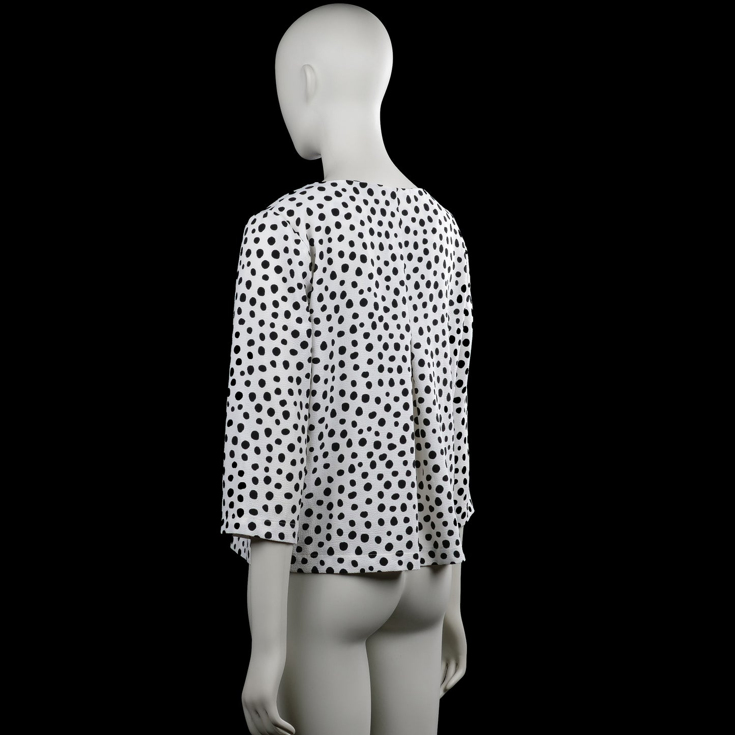 Long-sleeve top - White & Black - Size 38