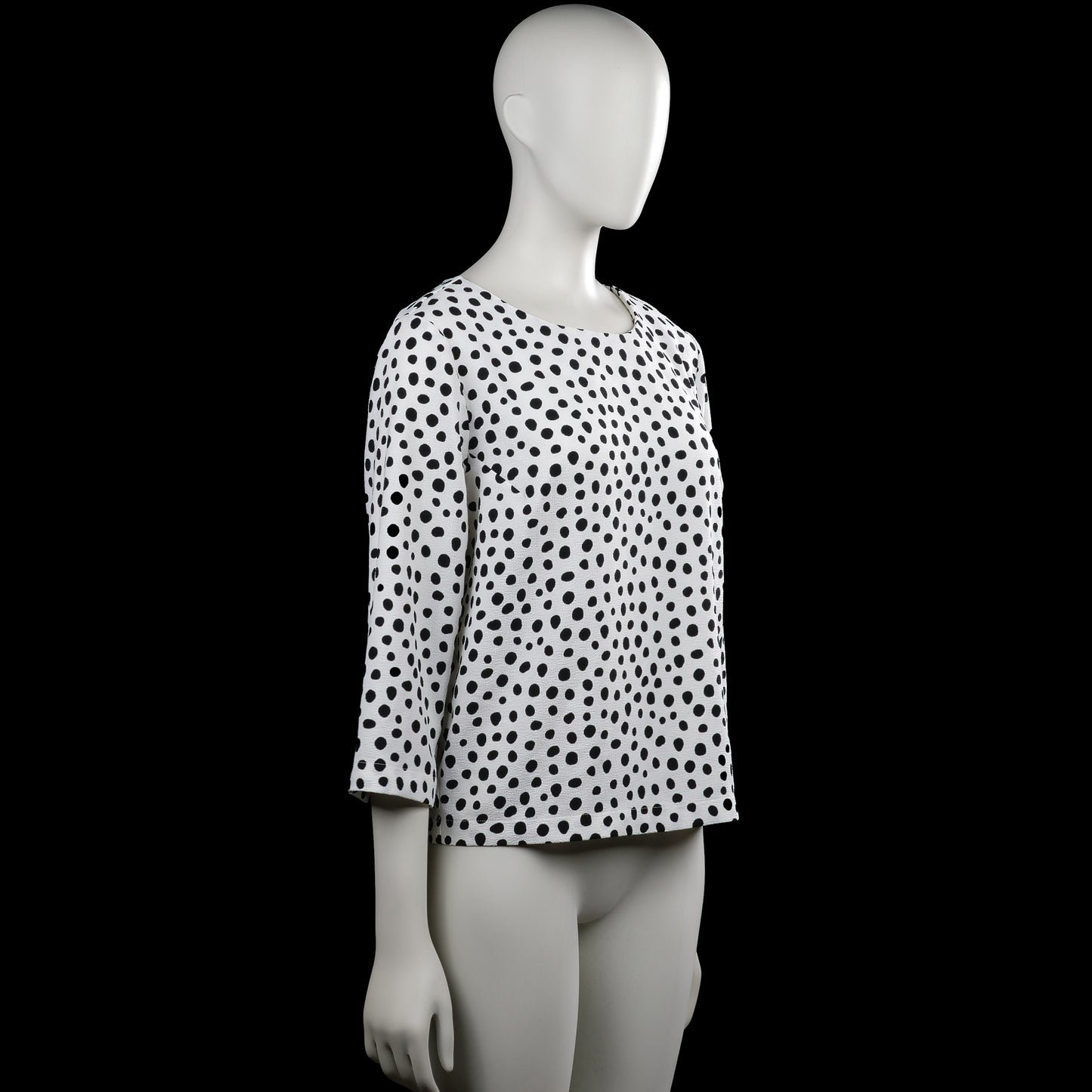 Long-sleeve top - White & Black - Size 38