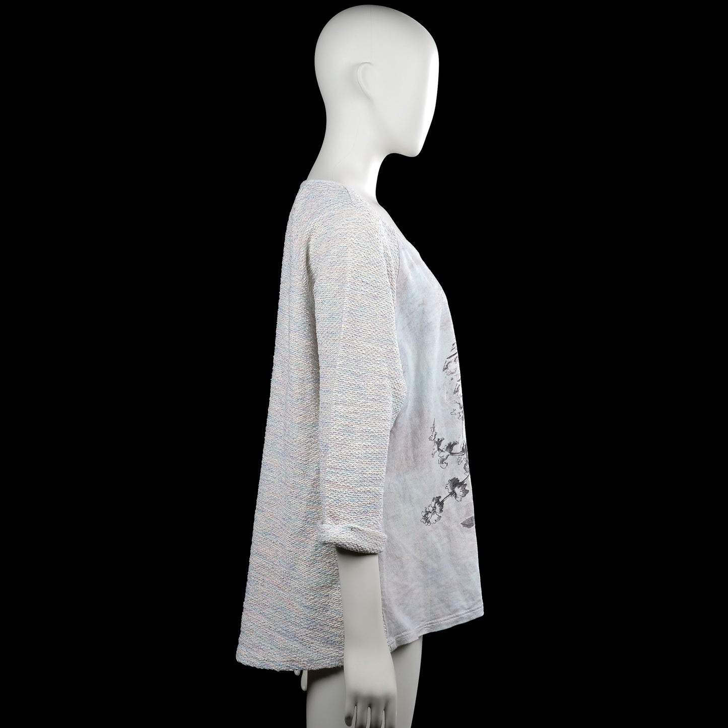 Long-sleeve top - Ivory & Light Blue - Size XXL