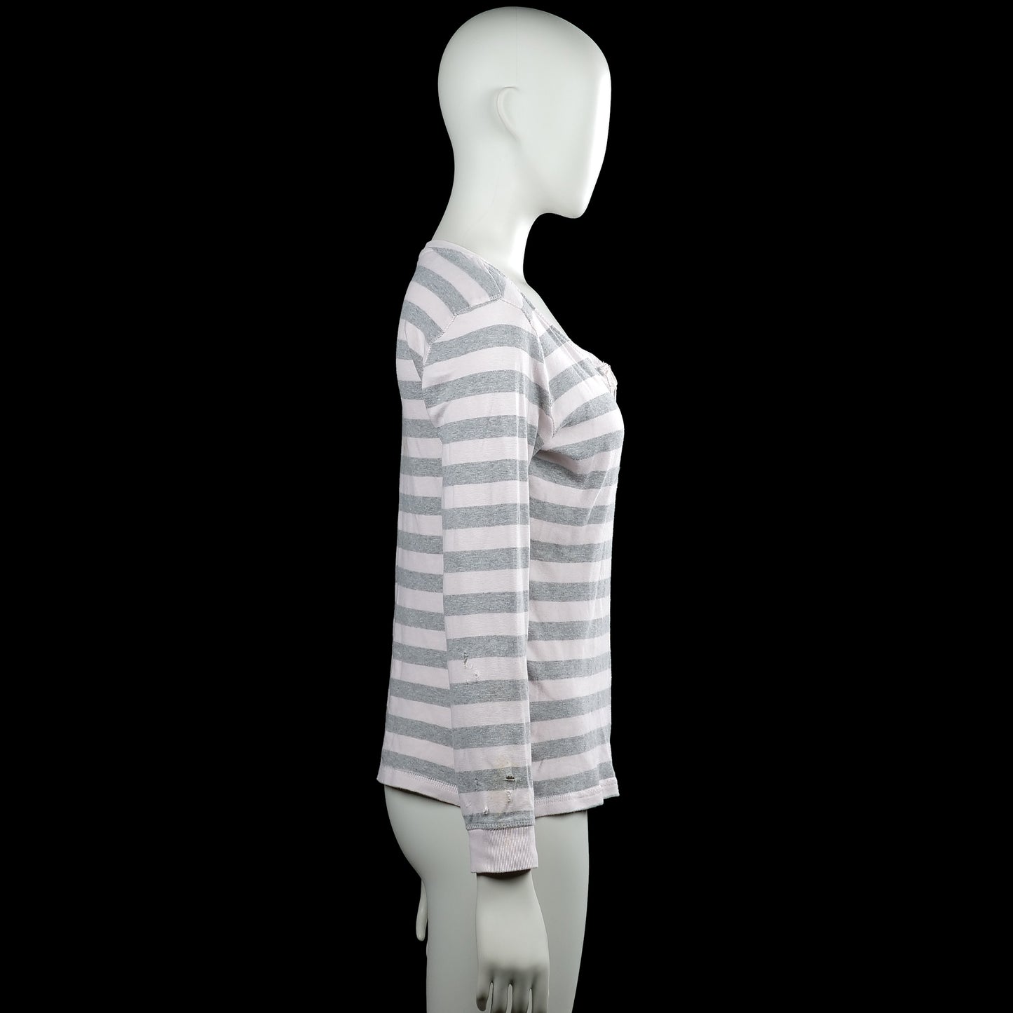 Long-sleeve top - White & Gray - Size 42