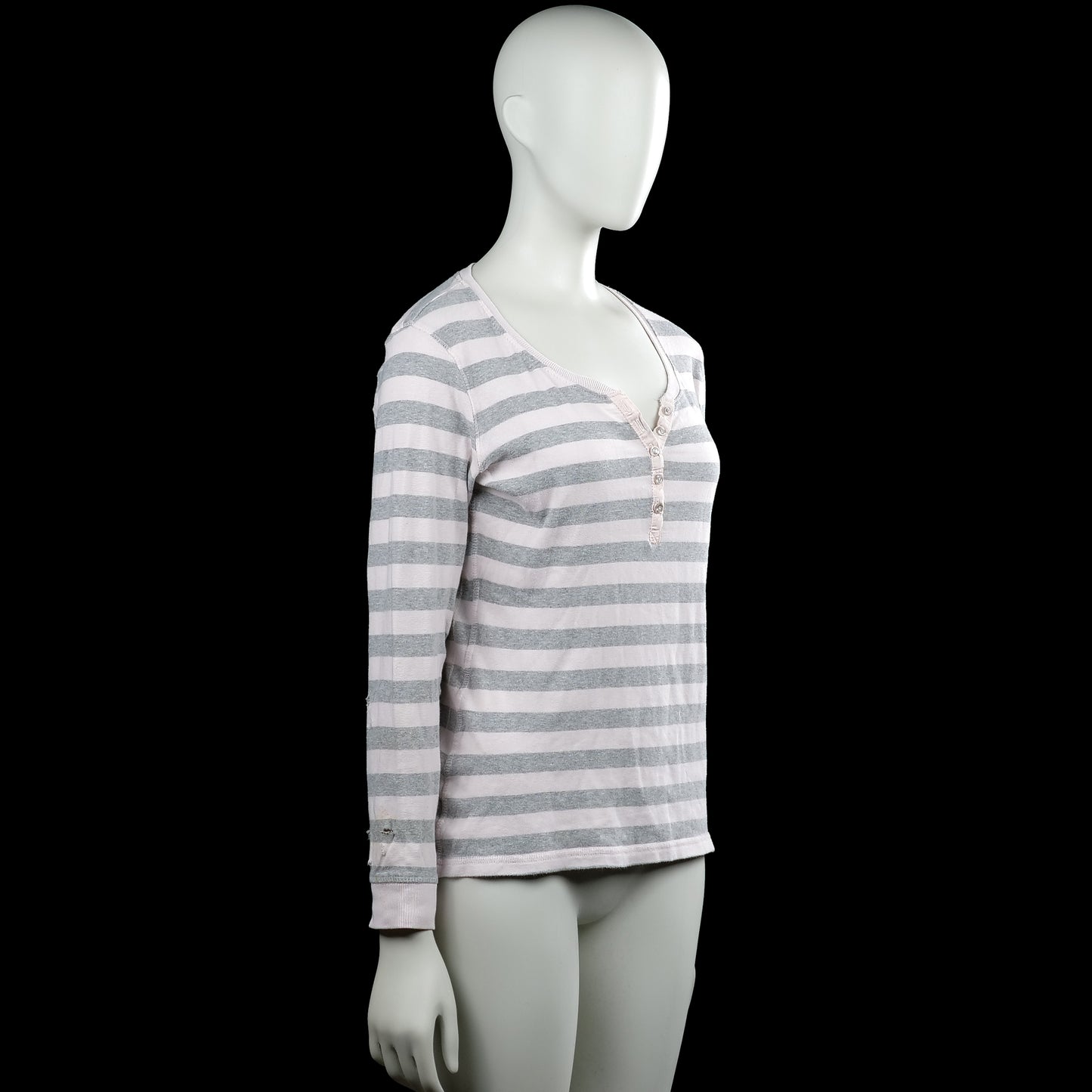 Long-sleeve top - White & Gray - Size 42