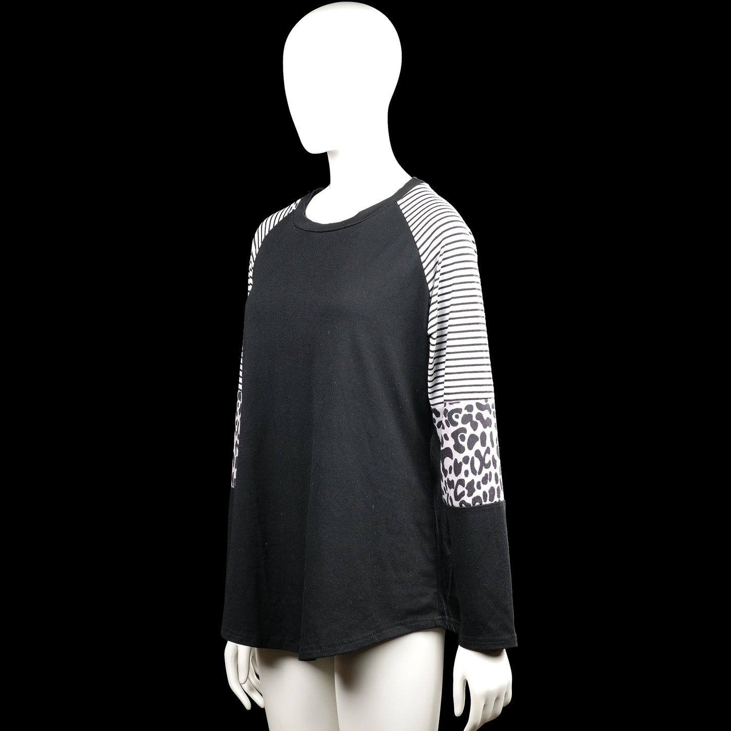 Long-sleeve top - Black & White - Size XL