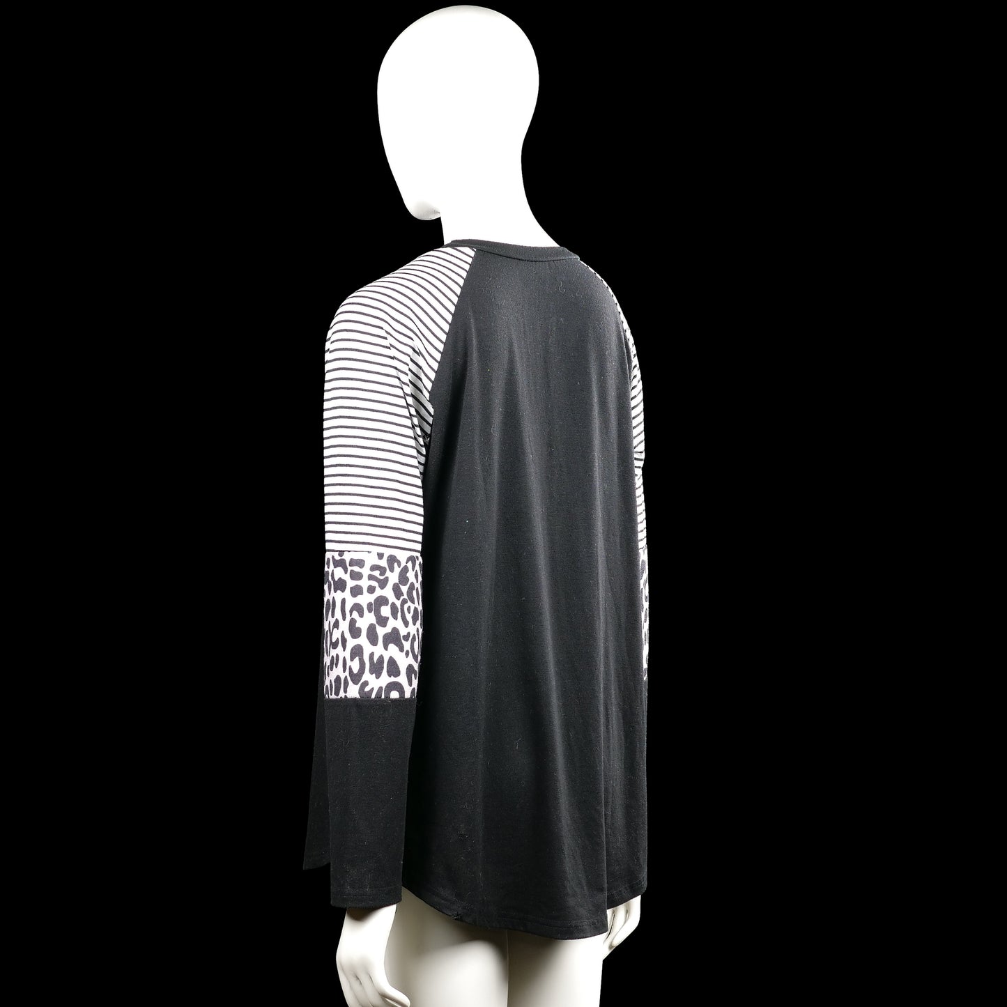 Long-sleeve top - Black & White - Size XL