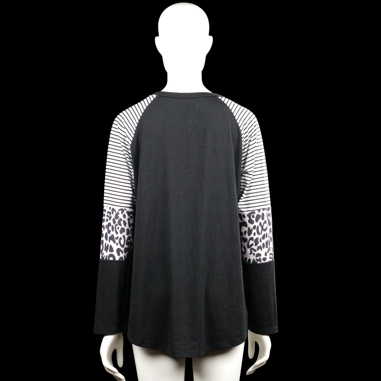 Long-sleeve top - Black & White - Size XL