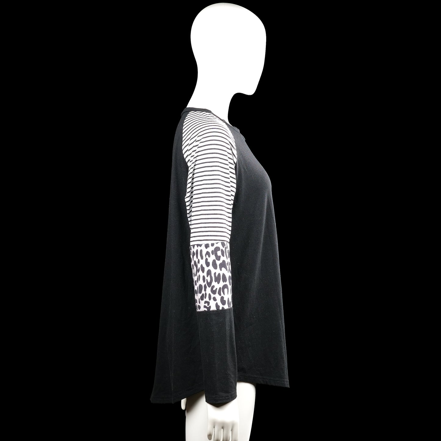 Long-sleeve top - Black & White - Size XL