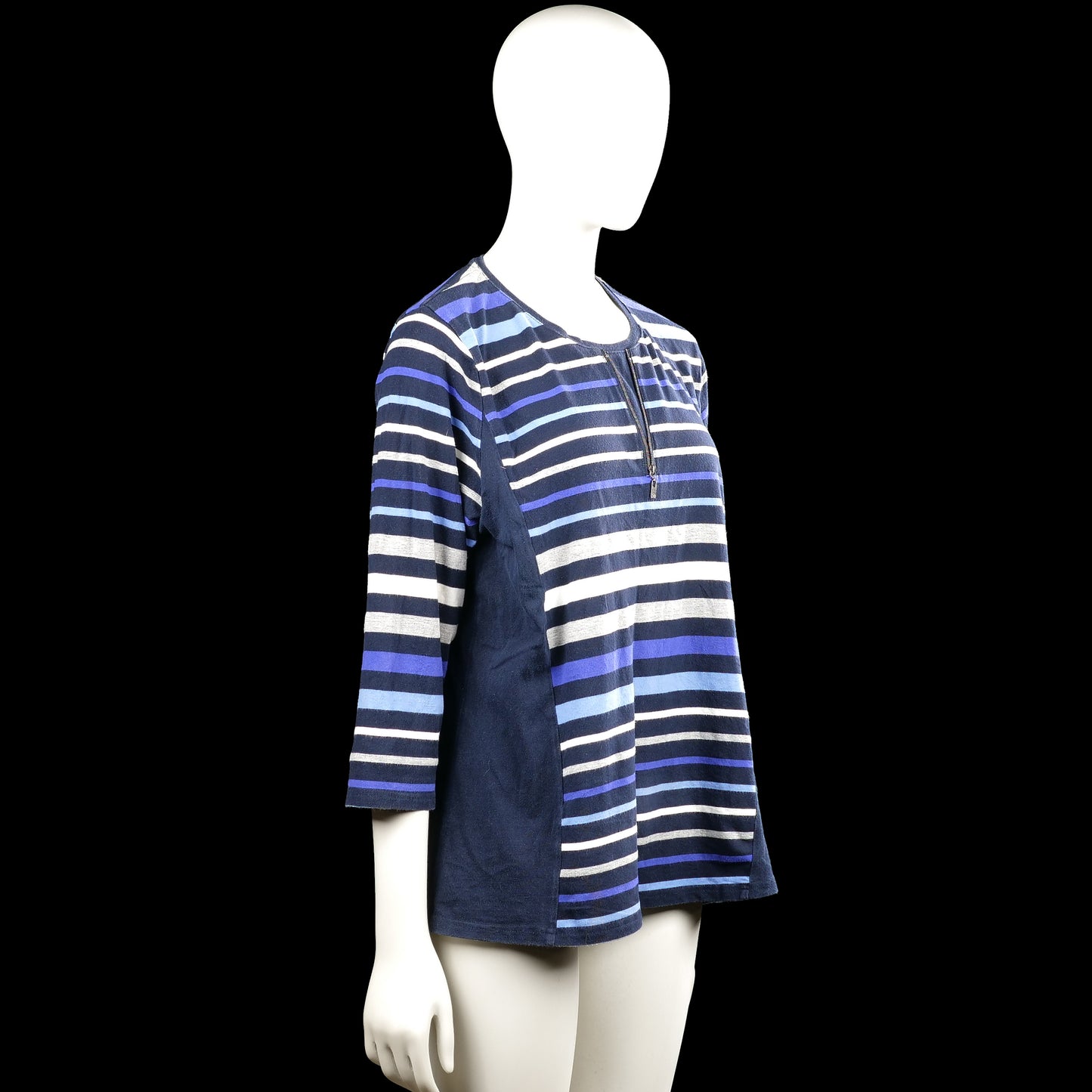 Long-sleeve top - Navy & White - Size XL