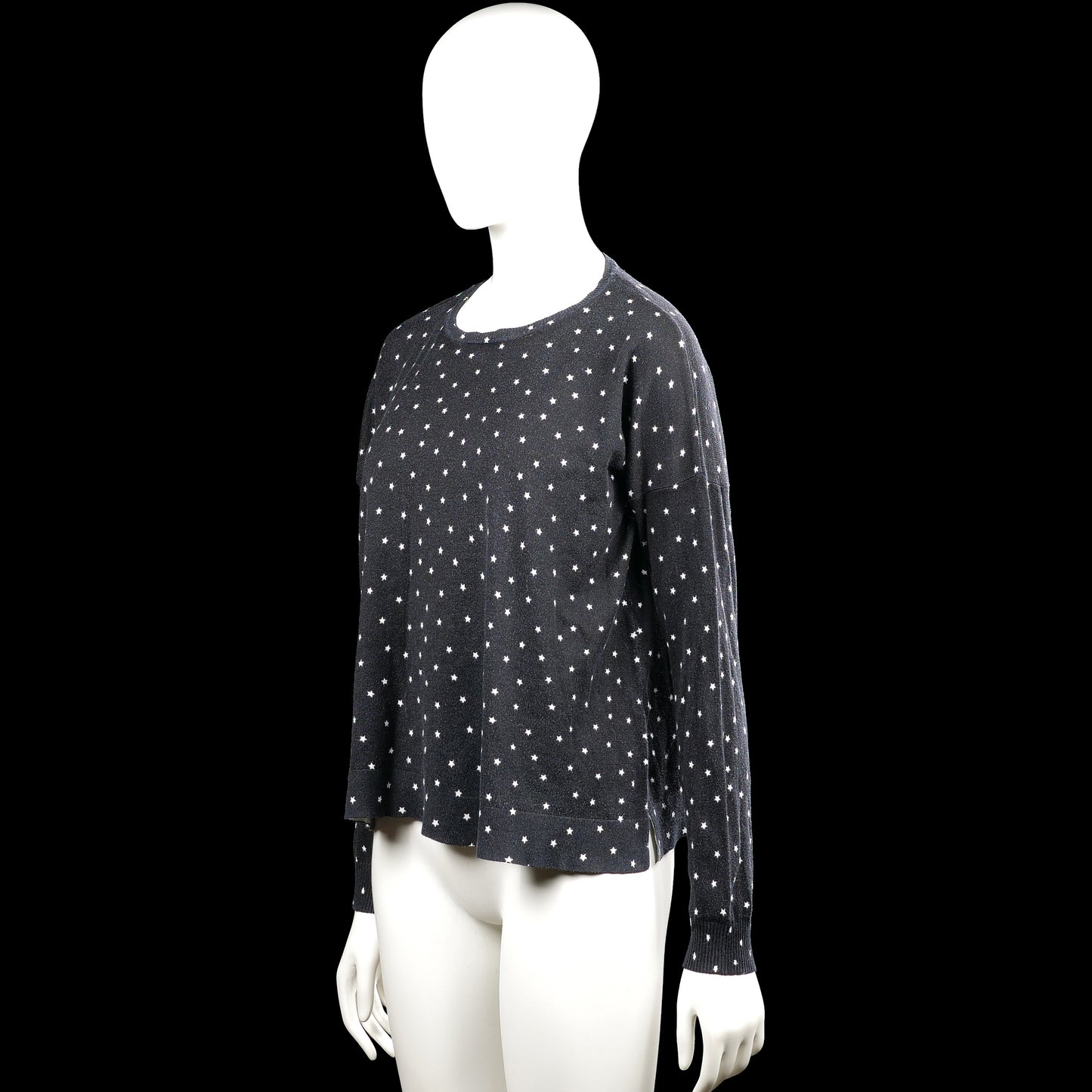 Long-sleeve top - Dark Gray & White - Size M