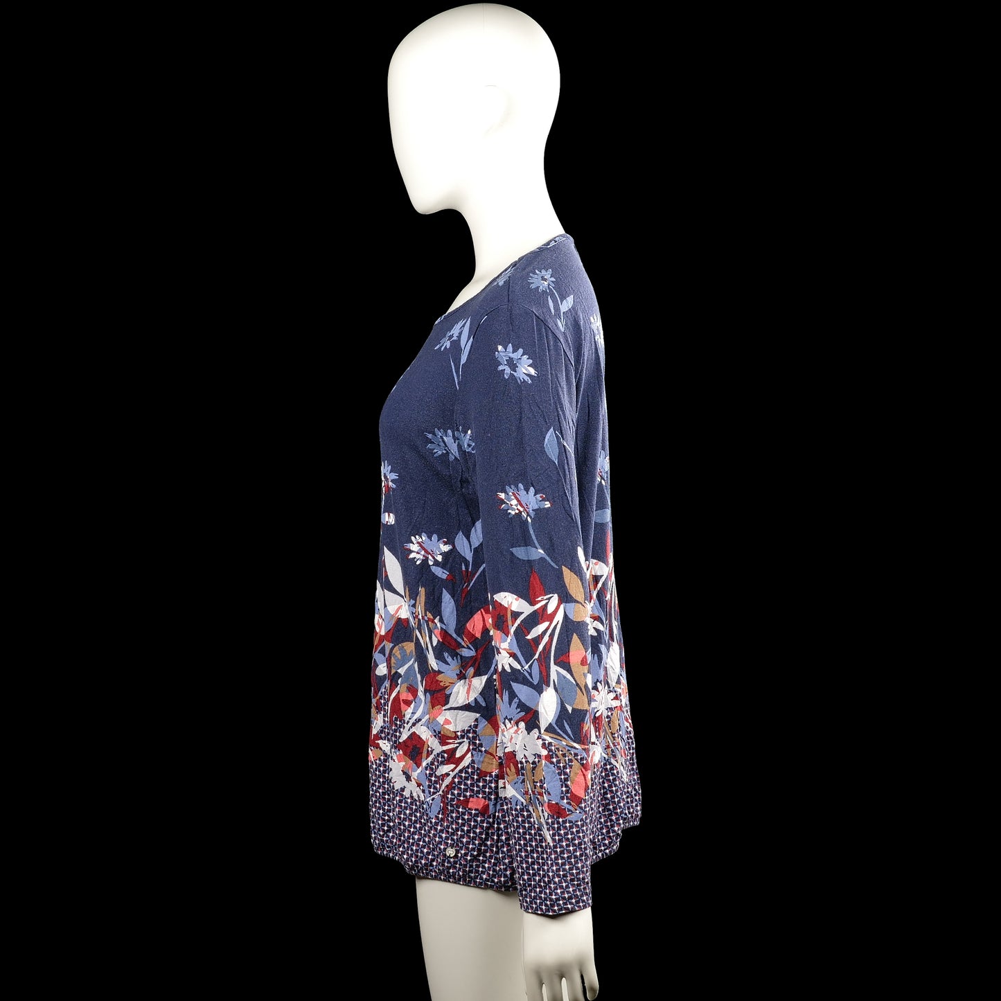 Long-sleeve top - Navy & Red - Size 40