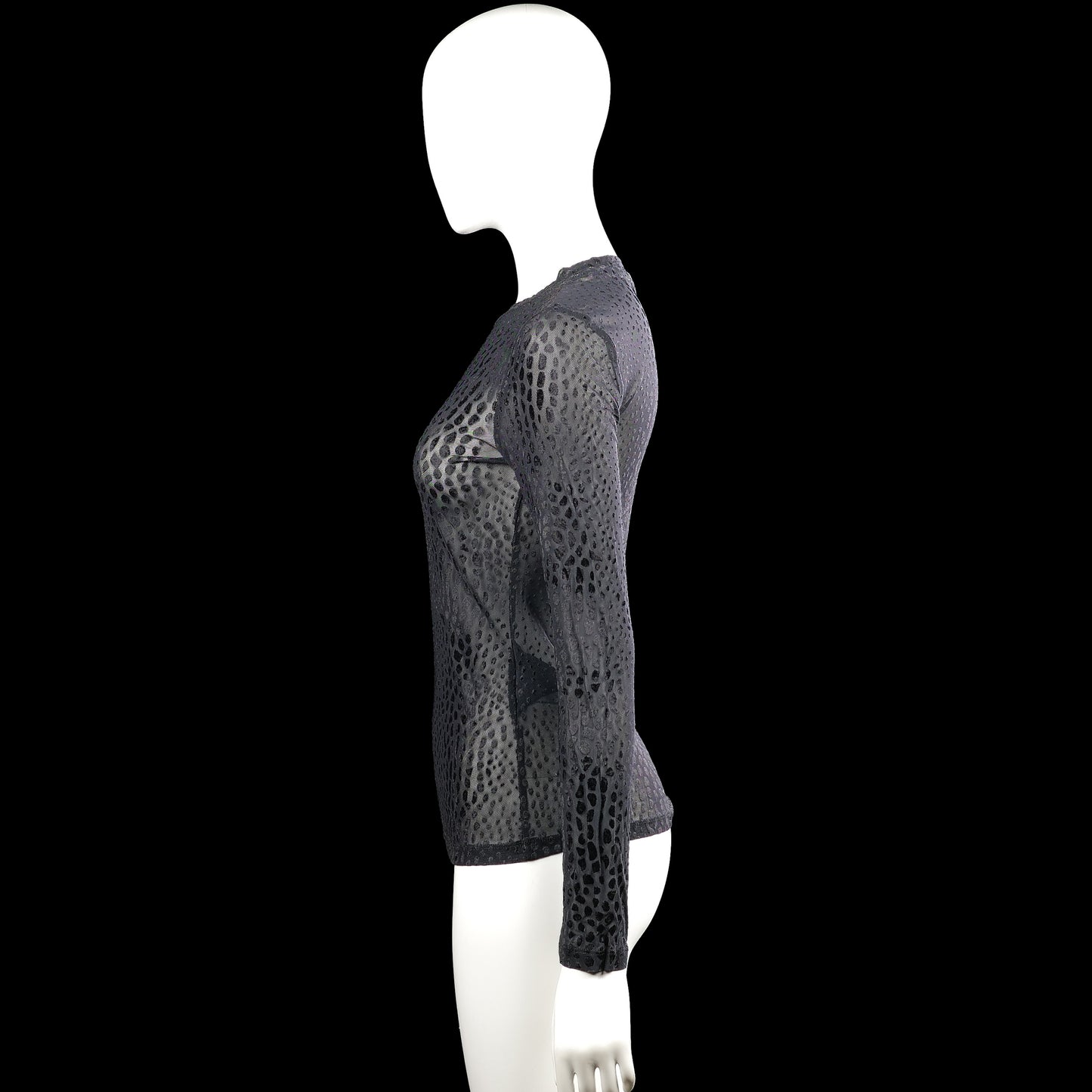 Long-sleeve top - Gray & Black - Size XS