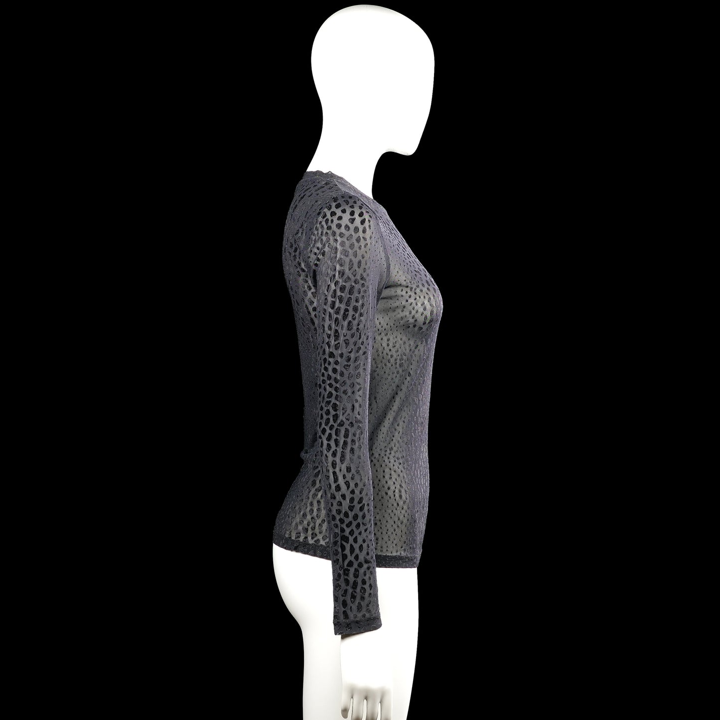 Long-sleeve top - Gray & Black - Size XS