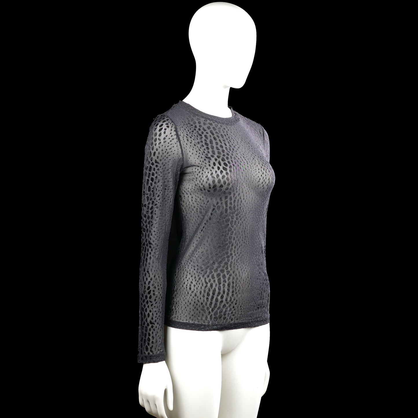 Long-sleeve top - Gray & Black - Size XS