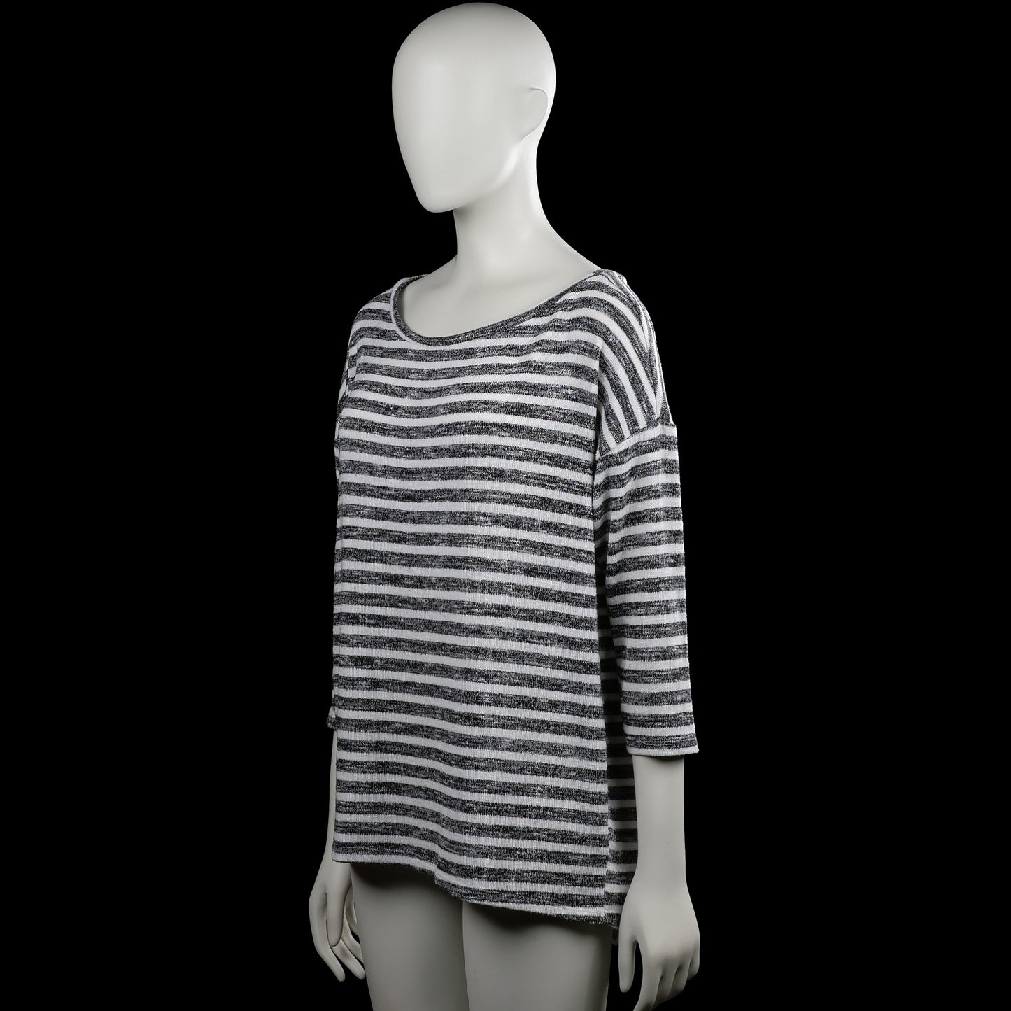 Long-sleeve top - White & Dark Gray - Size M