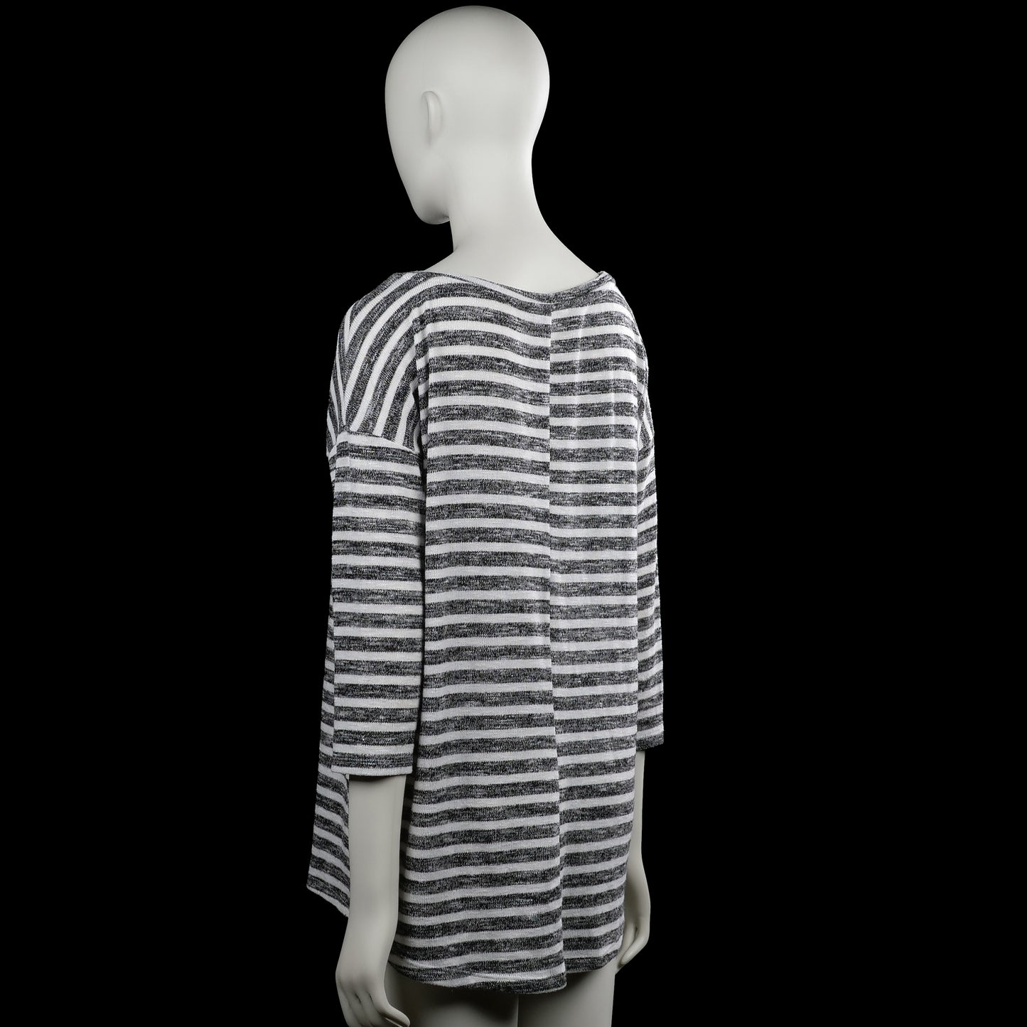 Long-sleeve top - White & Dark Gray - Size M