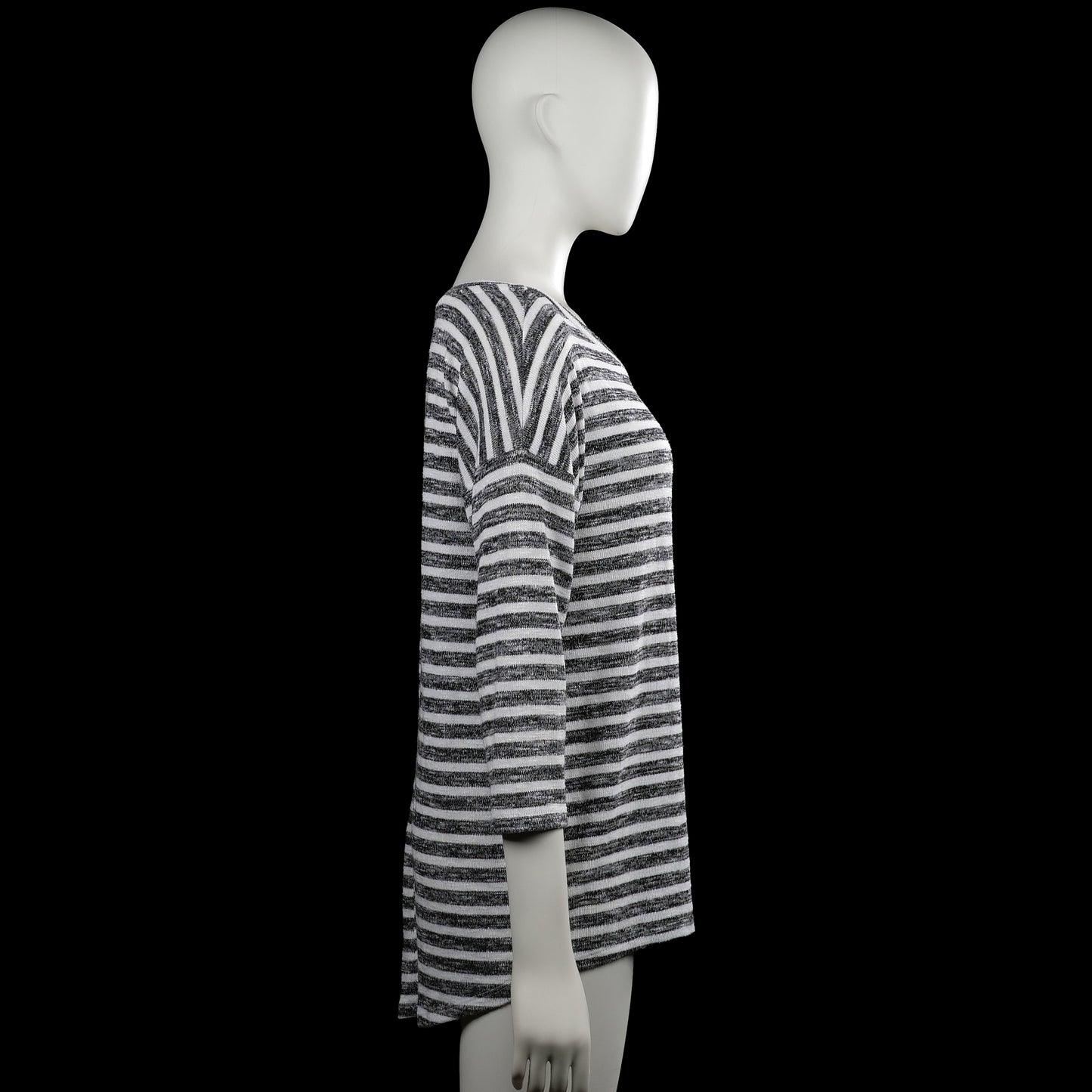 Long-sleeve top - White & Dark Gray - Size M