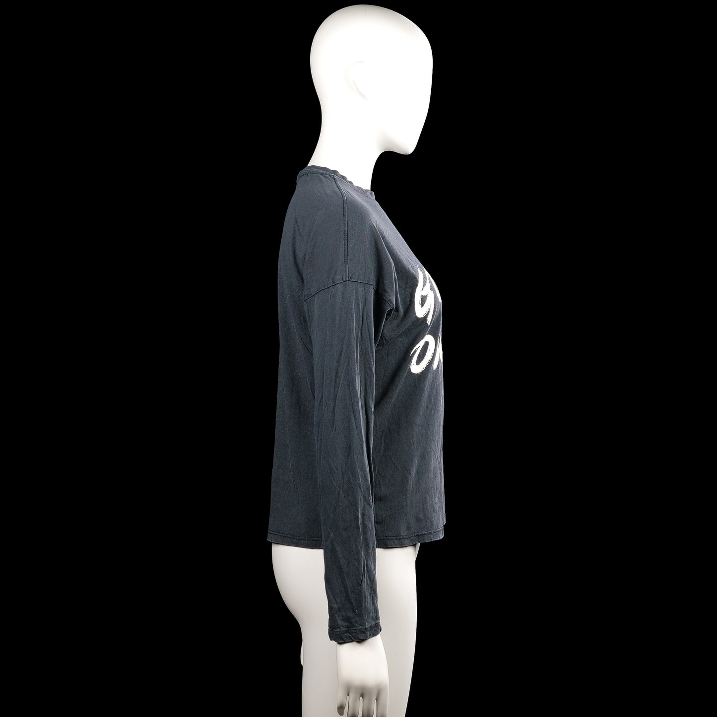 Long-sleeve top - Charcoal & White - Size XS