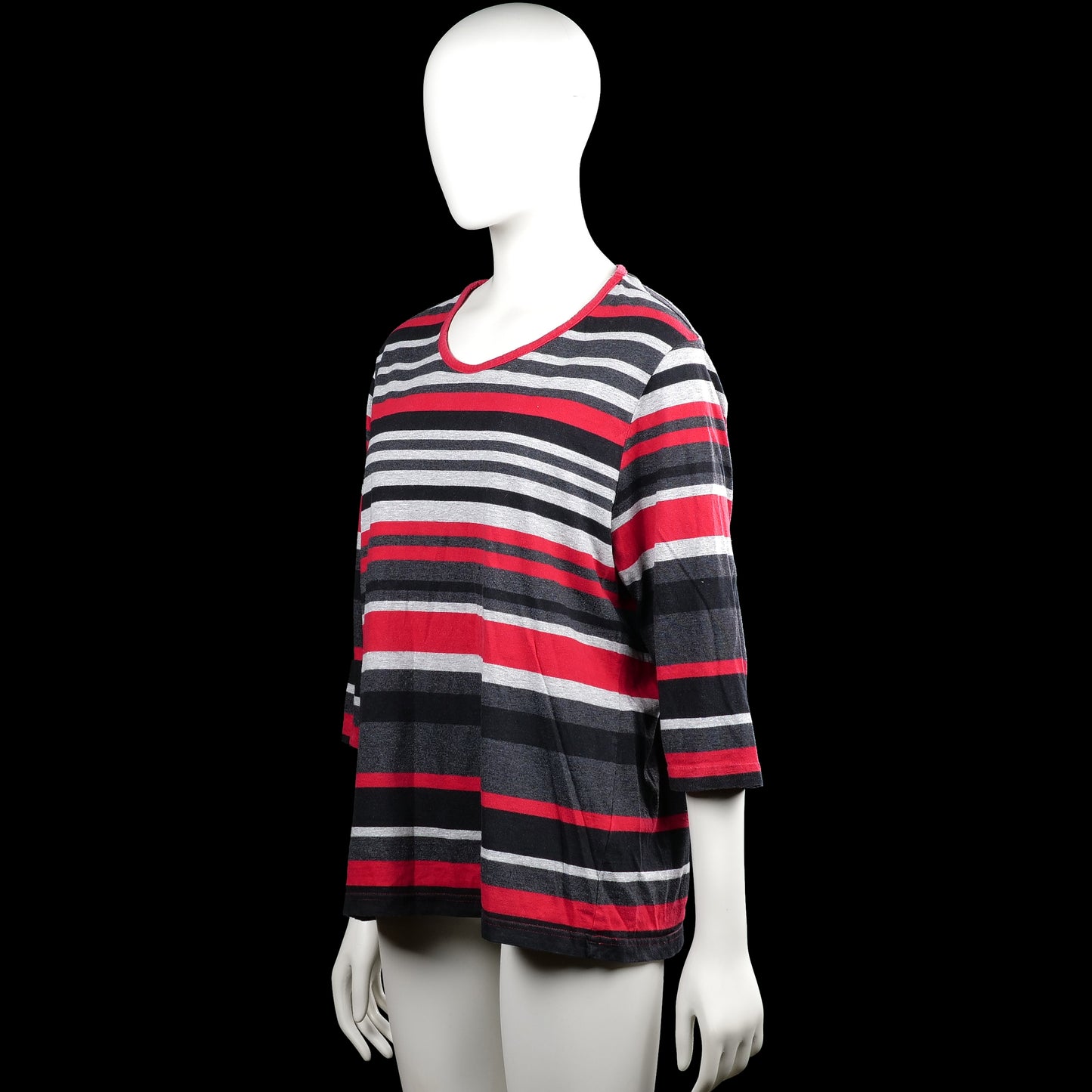 Long-sleeve top - Red & Charcoal - Size 2XL