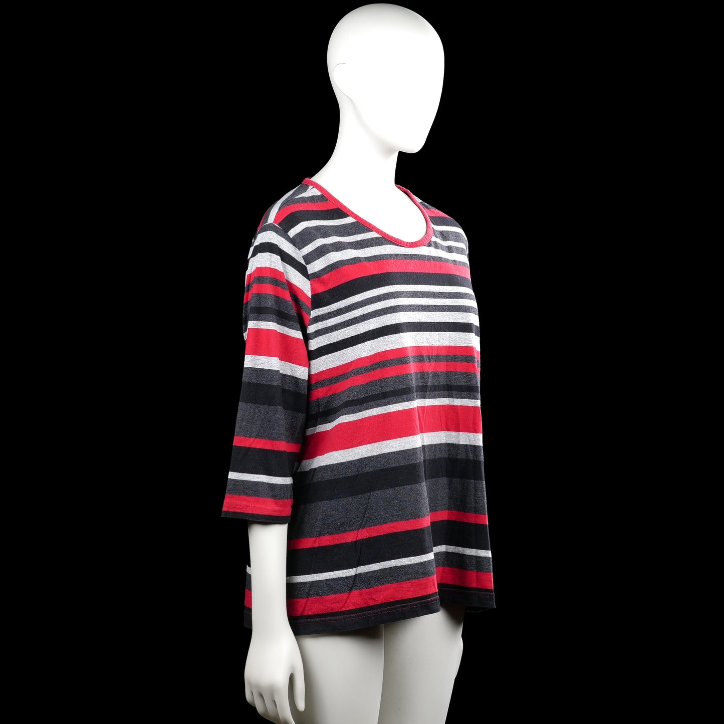 Long-sleeve top - Red & Charcoal - Size 2XL