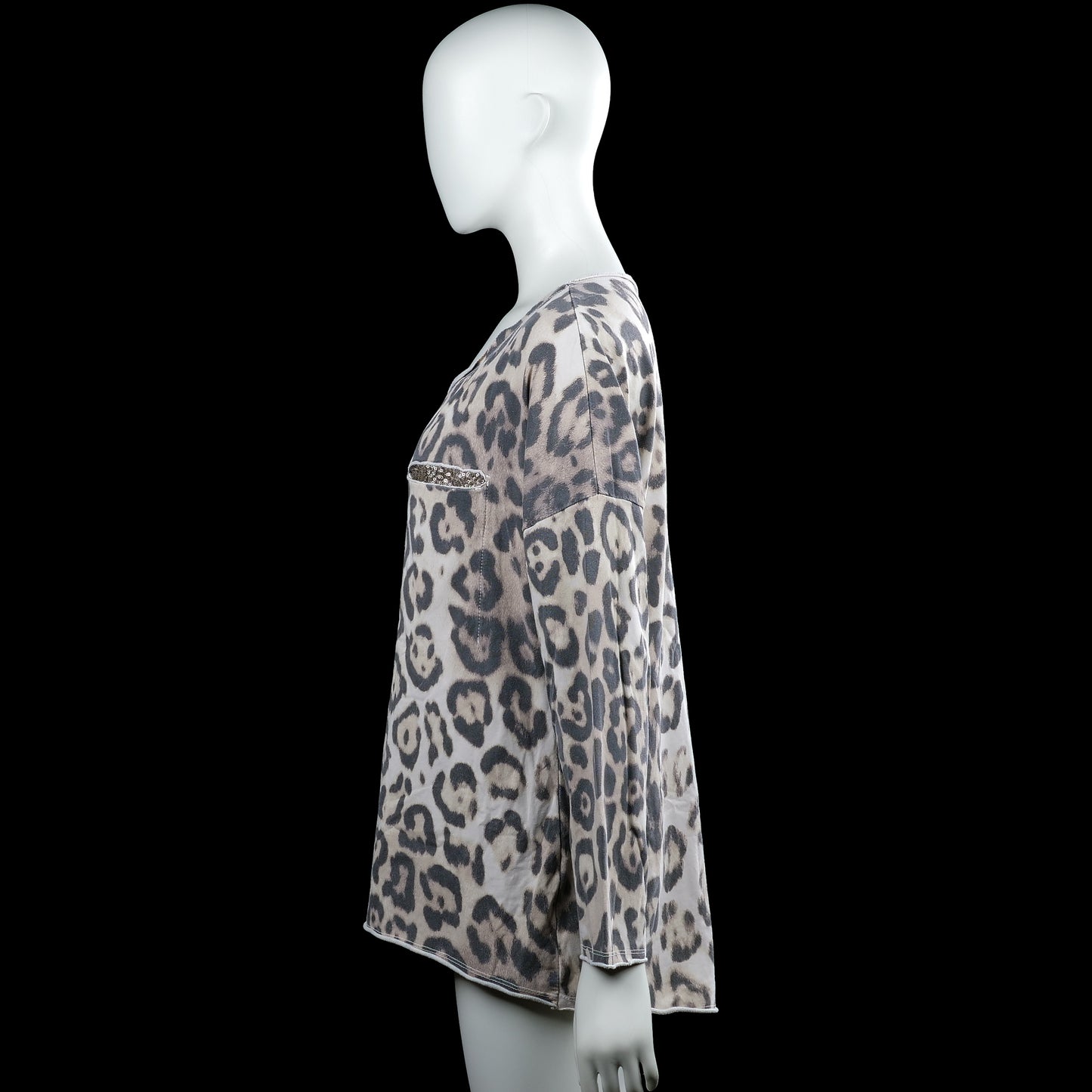 Tunic - Gray & Beige - Size L