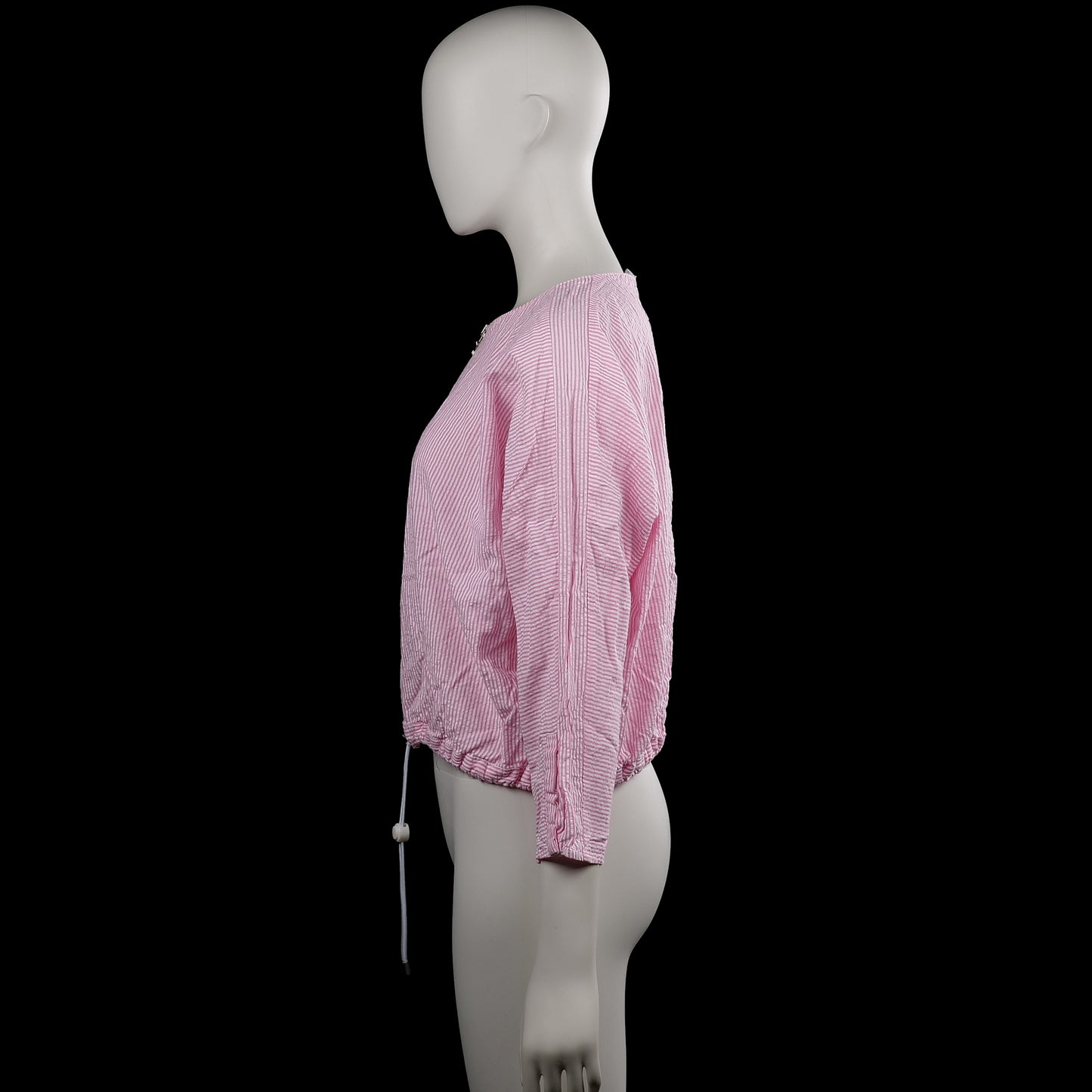 Long-sleeve top - Pink & White - Size L