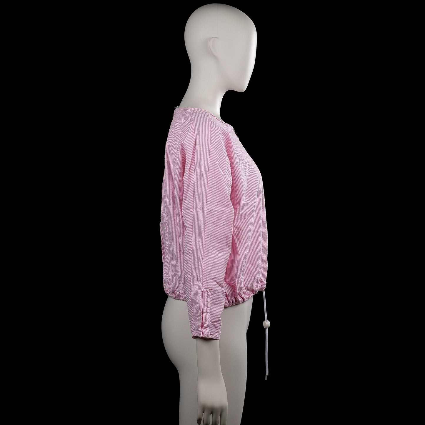 Long-sleeve top - Pink & White - Size L