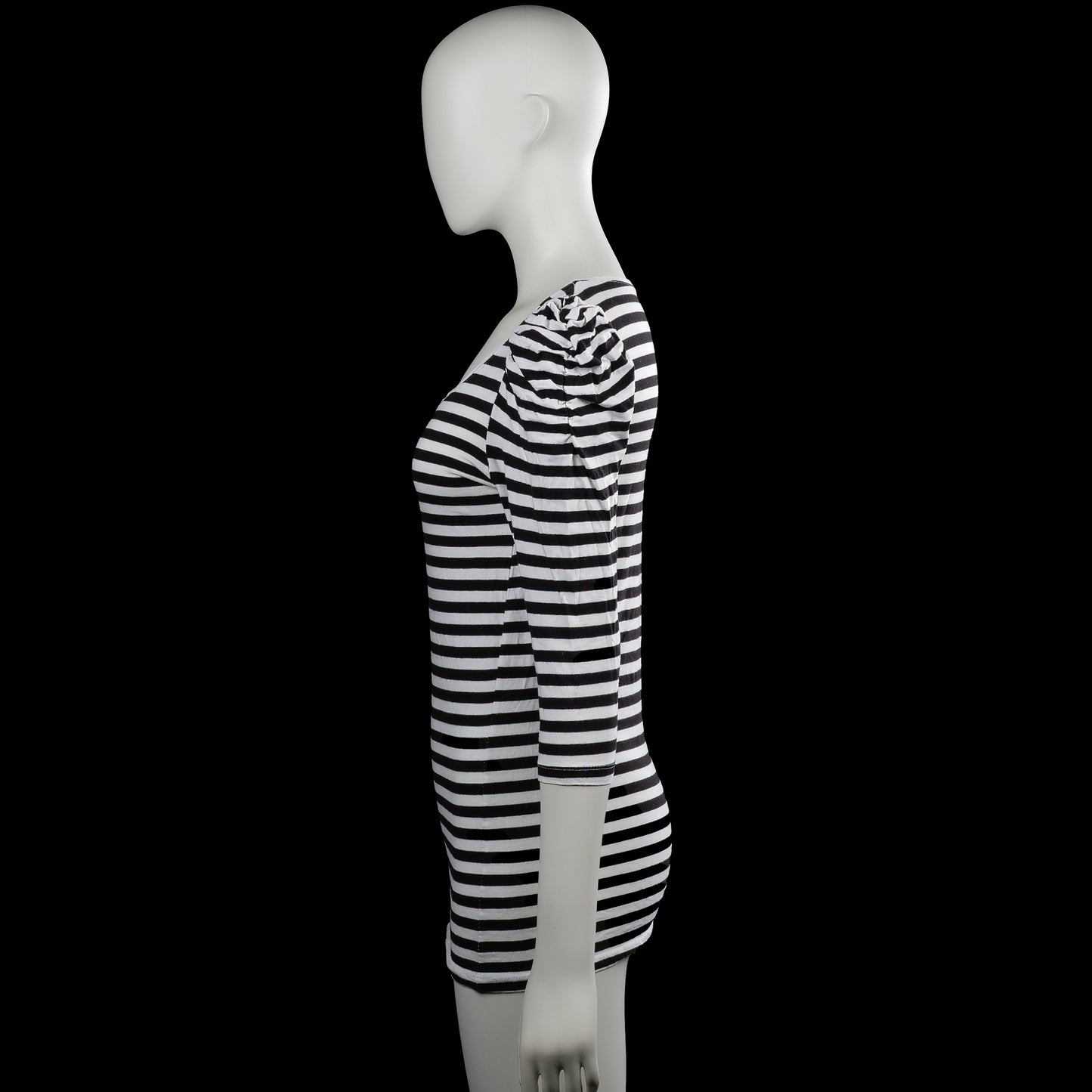 Long-sleeve top - White & Black - Size M