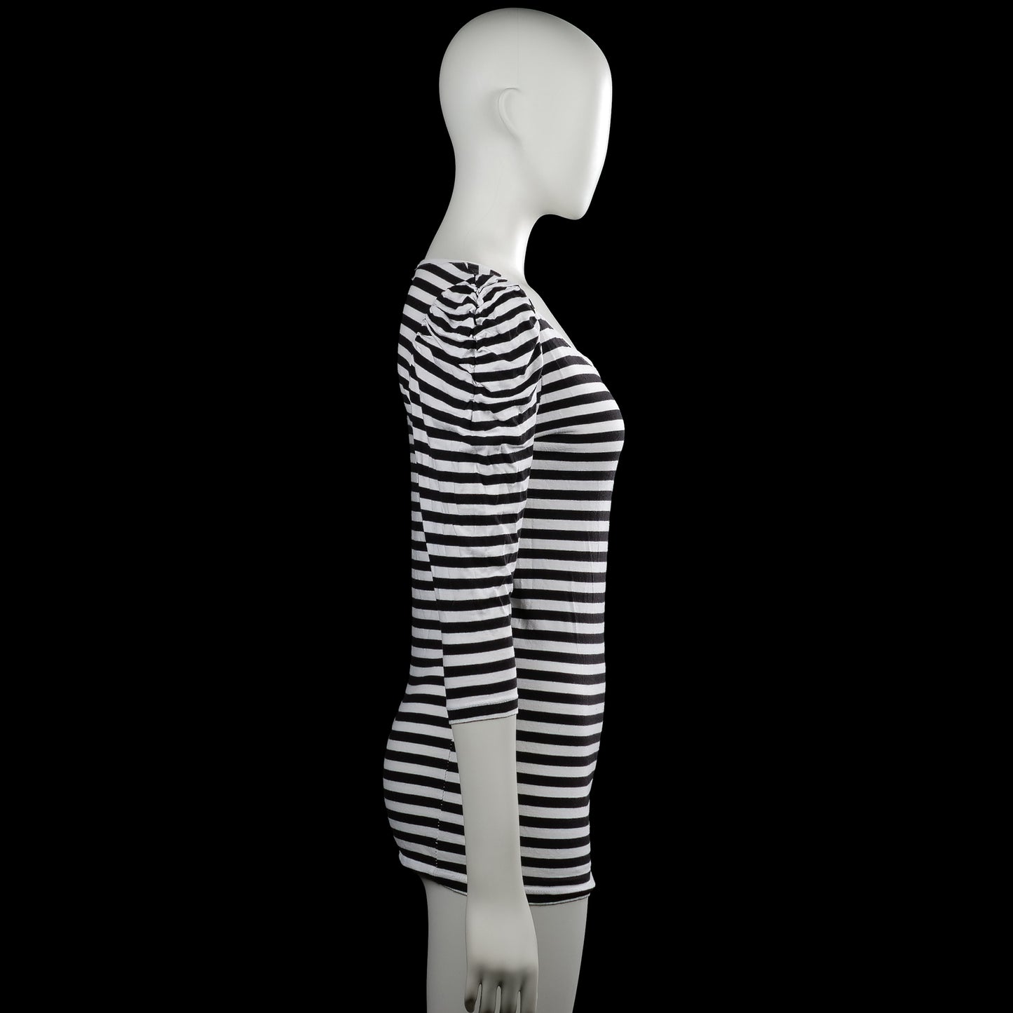 Long-sleeve top - White & Black - Size M