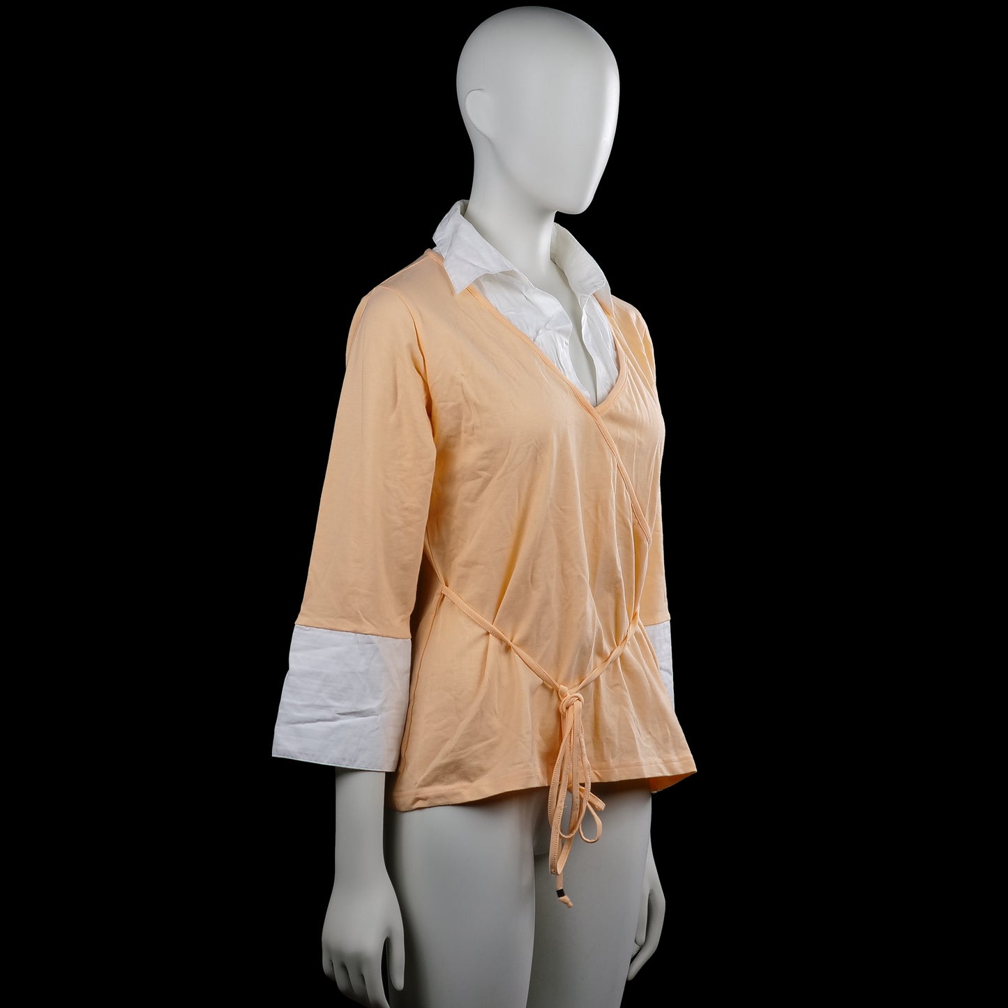 Long-sleeve top - Beige & White - Size 42