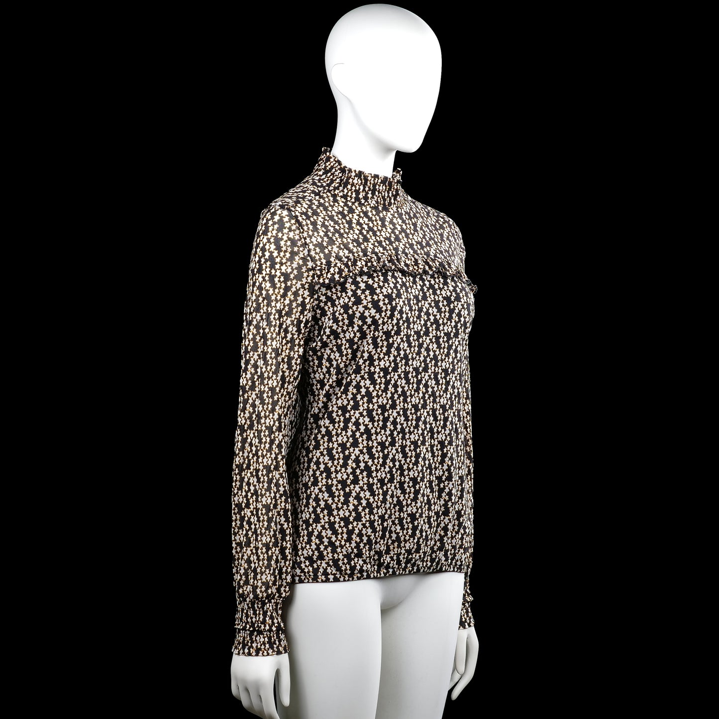 Long-sleeve top - Black & White - Size M