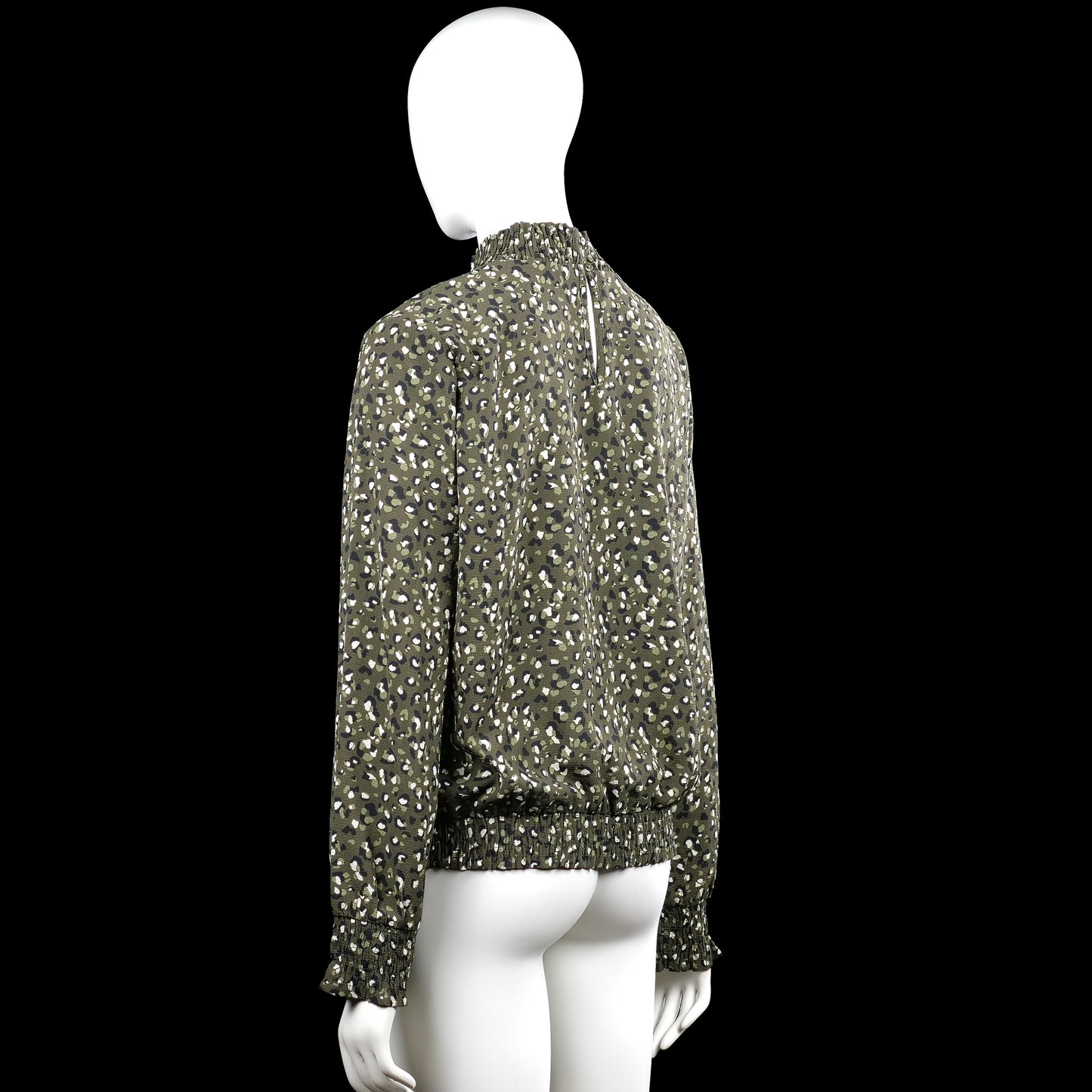 Blouse - Olive & White - Size 40