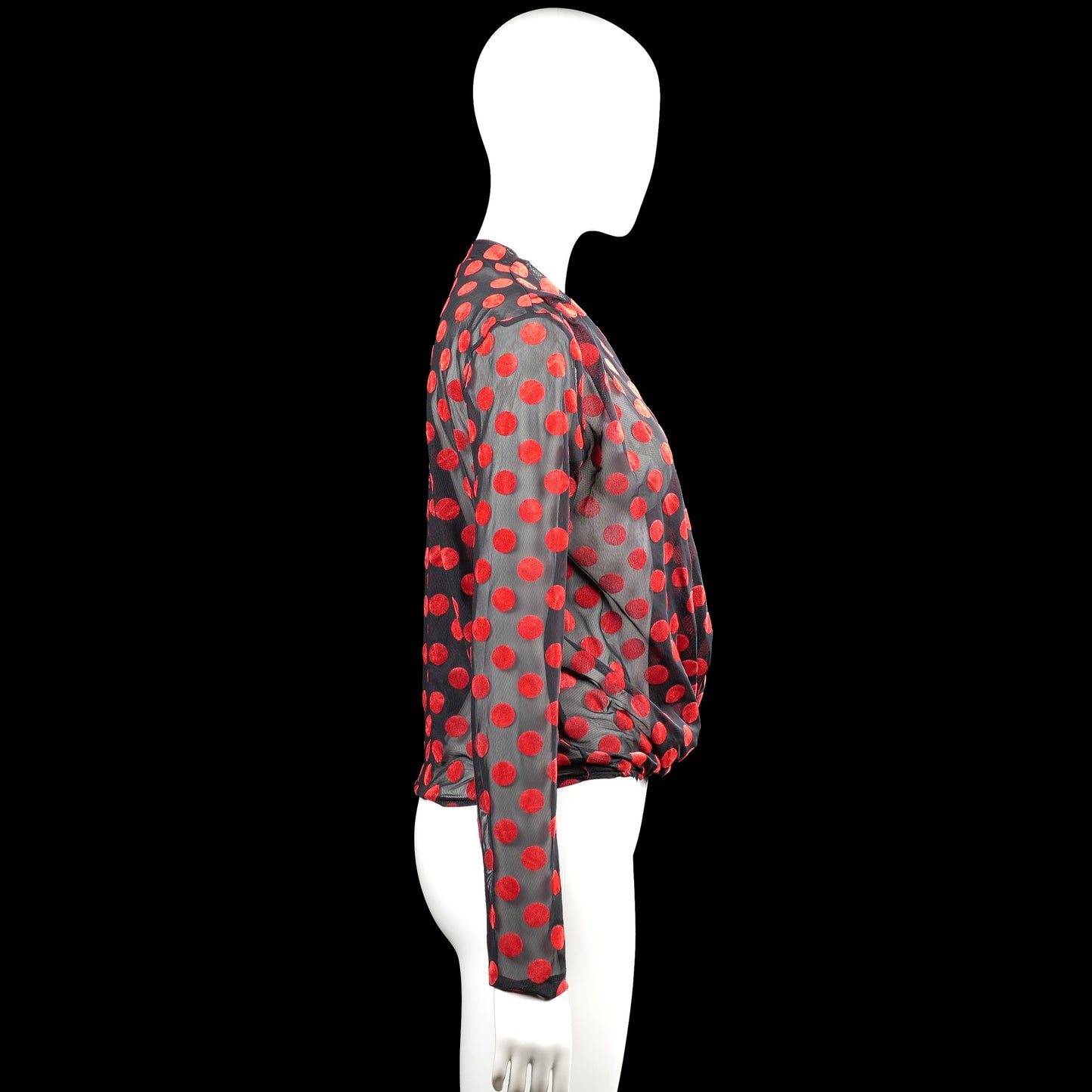 Blouse - Gray & Red - Size S