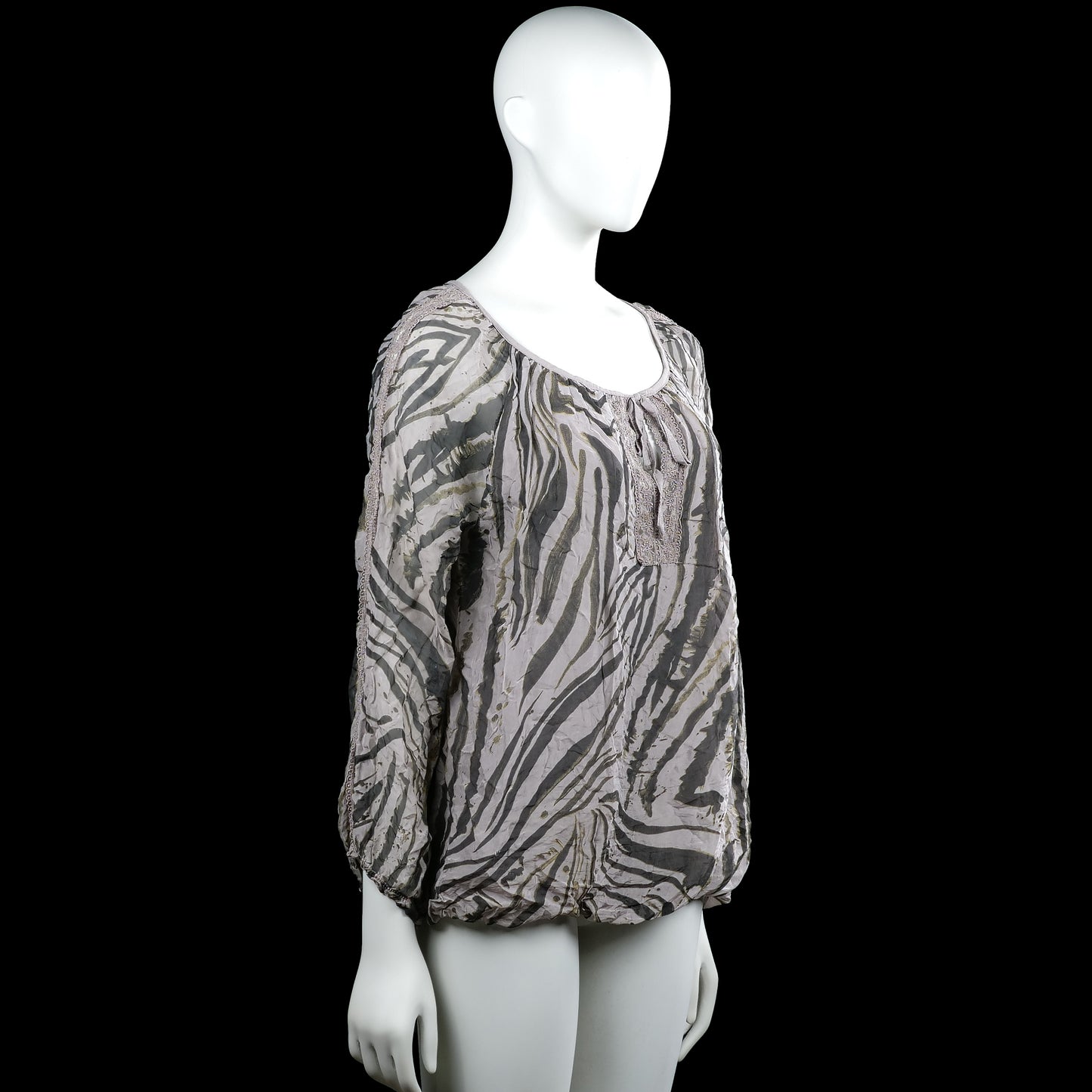Blouse - Light Gray & Dark Gray - Size M