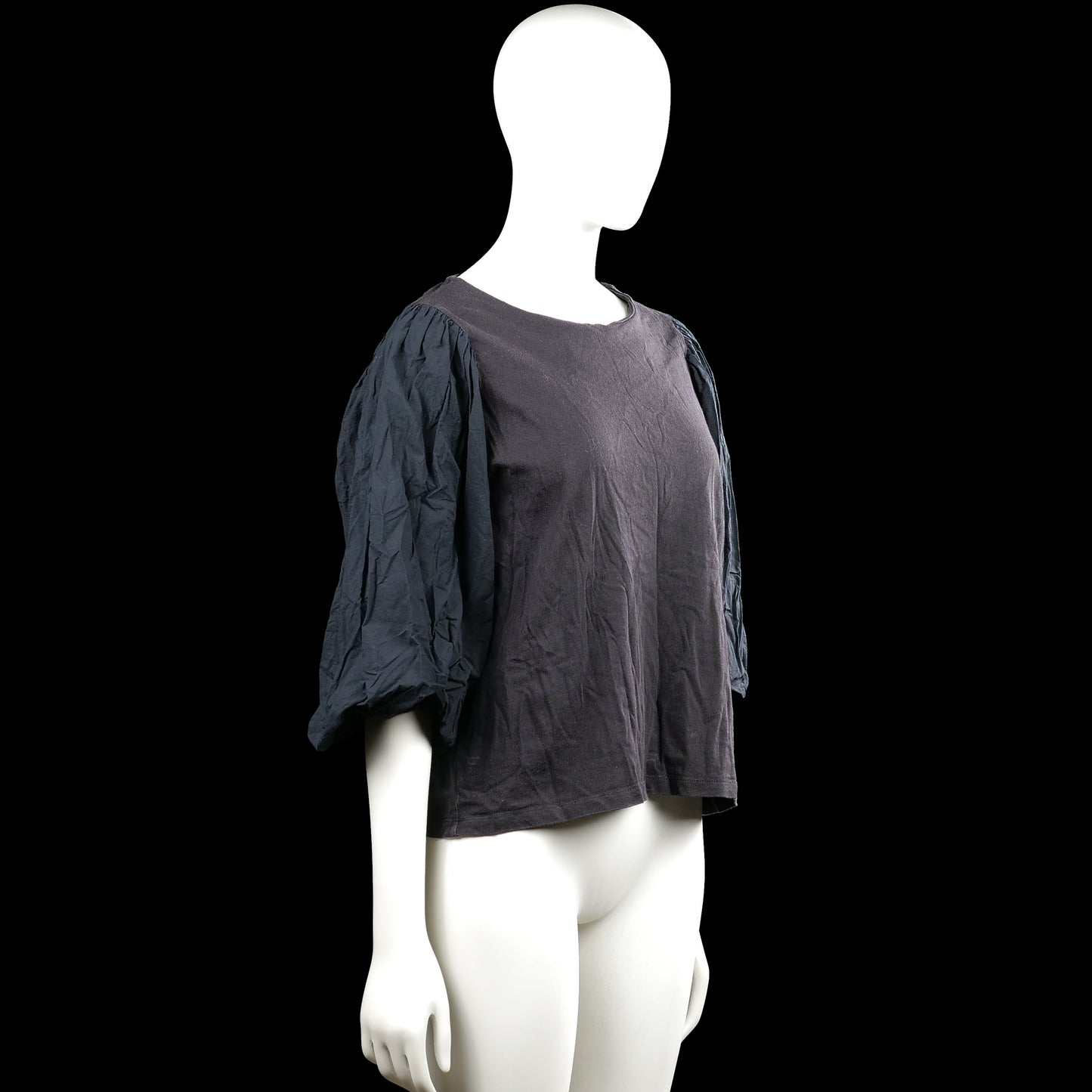 Blouse - Charcoal & Black - Size M