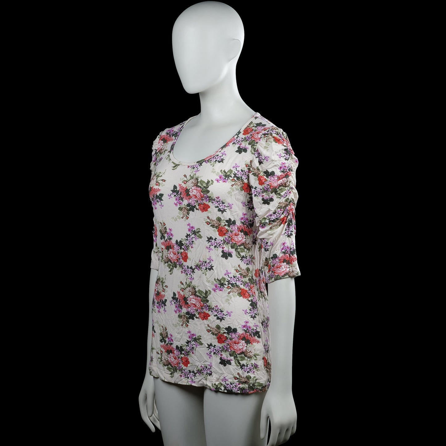 Tunic - Ivory & Pink - Size L
