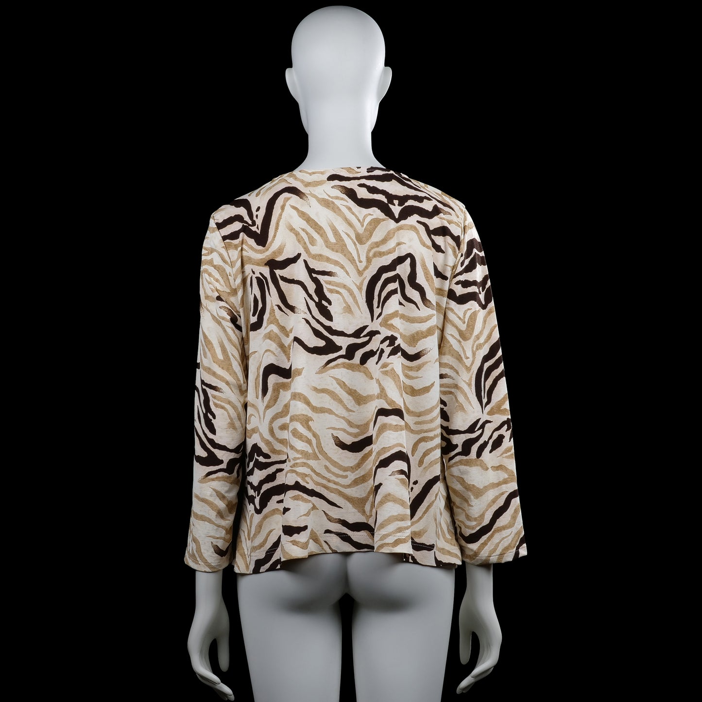 Long-sleeve top - Beige & Brown - Size L